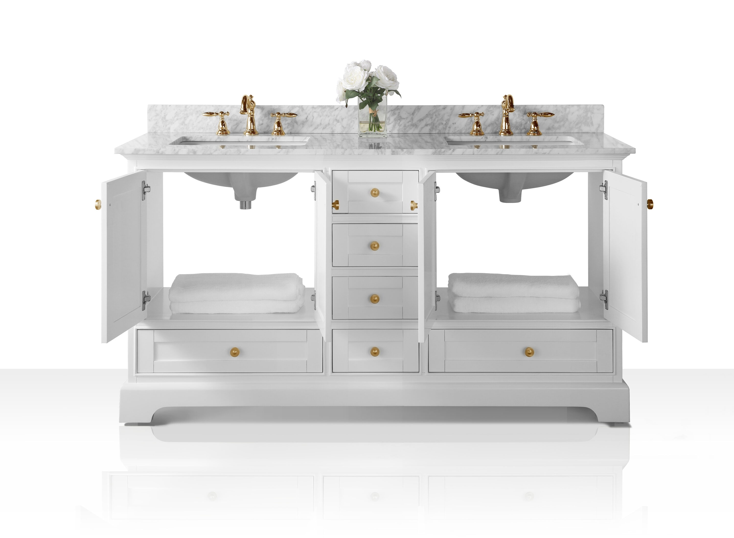 Ancerre Designs VTS-AUDREY-66-W-CWGD Bath-Vanity-Combo - View #9