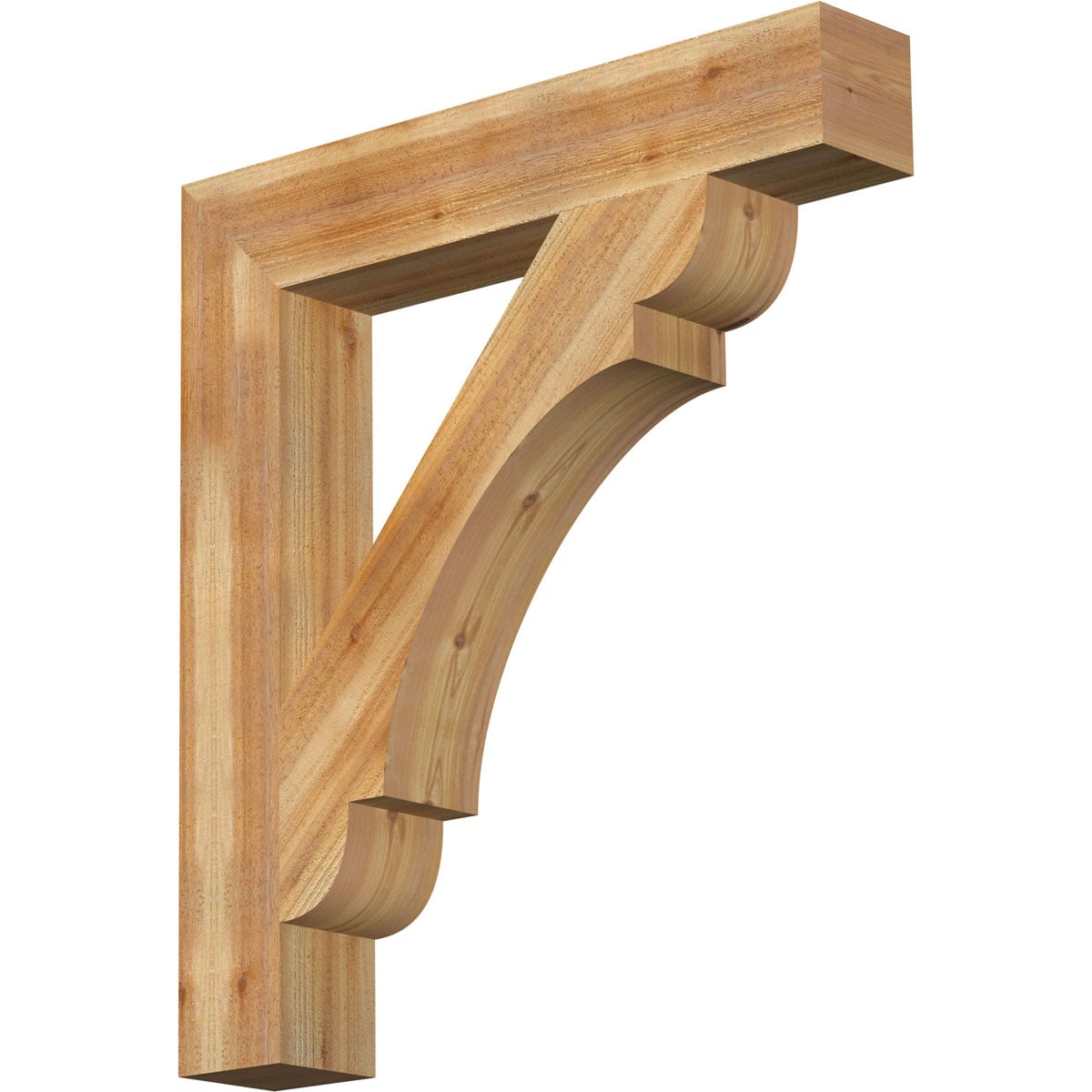 Ekena Millwork BKT06X36X40OLY05RWR Olympic block rough sawn 6-in x 36-in x 40-in Western red cedar Brown Wood Standard bracket