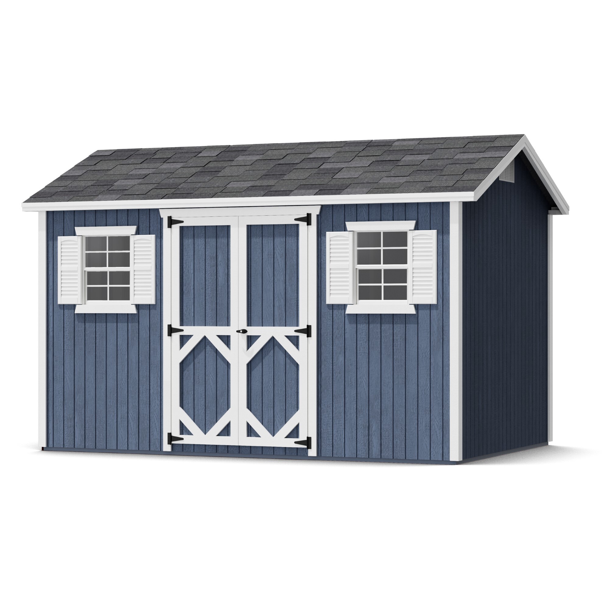 Little Cottage Co 8X12 CWS-PC Classic Workshop 8-ft x 12-ft Gable Style Wood Outdoor Storage Shed with 2 Windows 2 Doors