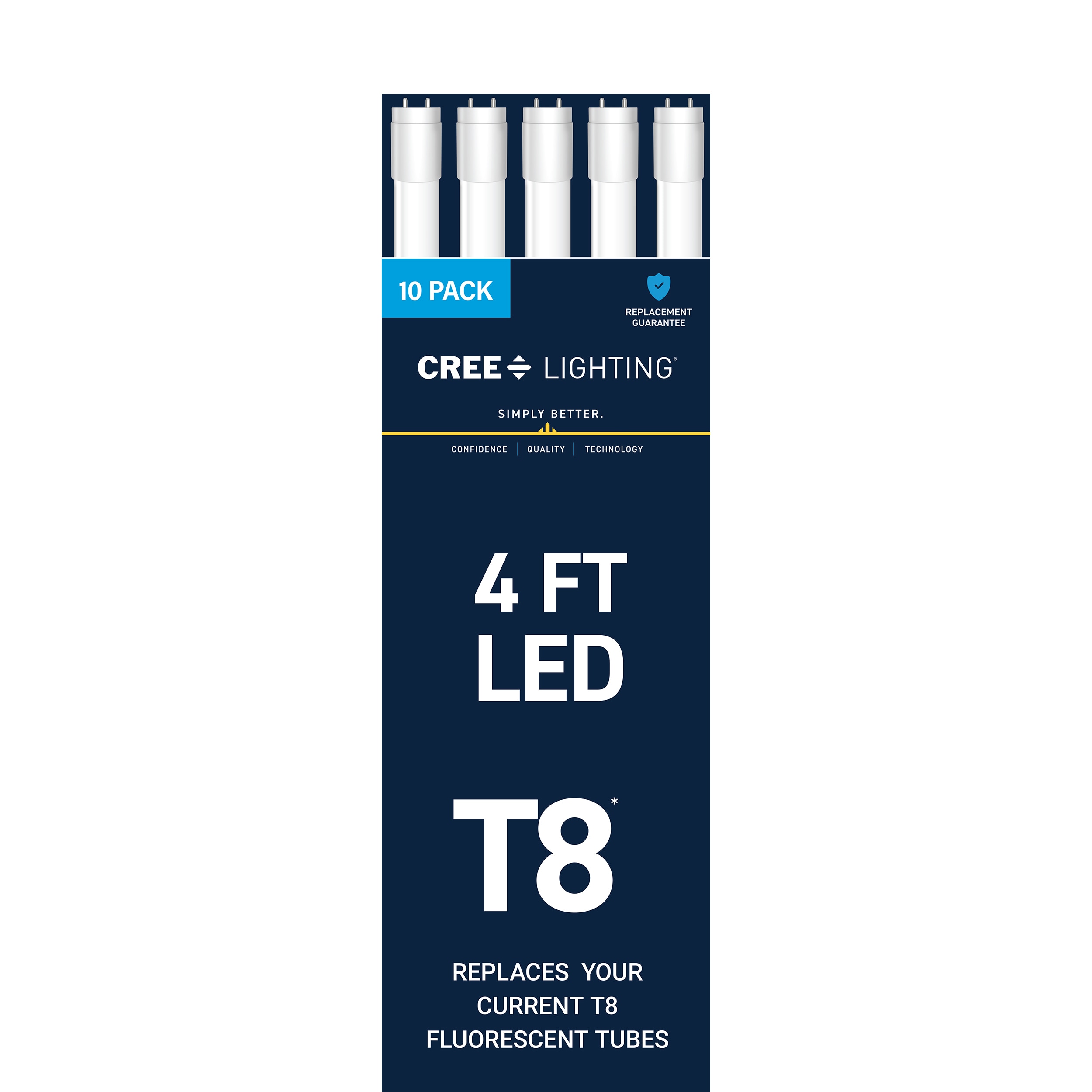 Cree Lighting 32 -Watt EQ T8 Warm white Medium bi-pin base G13 LED Tube Light Bulb 10 -Pack