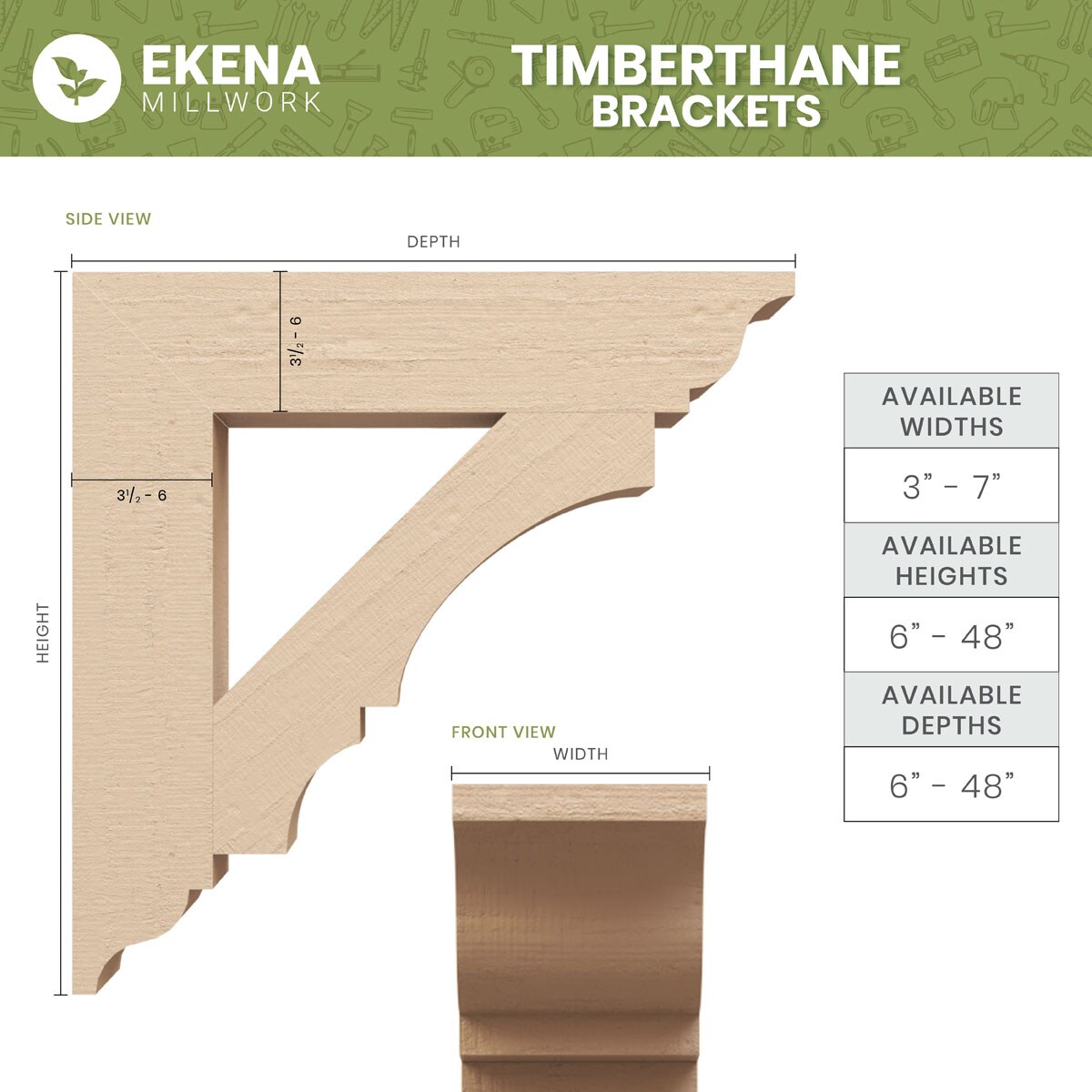 Ekena Millwork 2116814 Exterior-Brackets-Braces - View #2