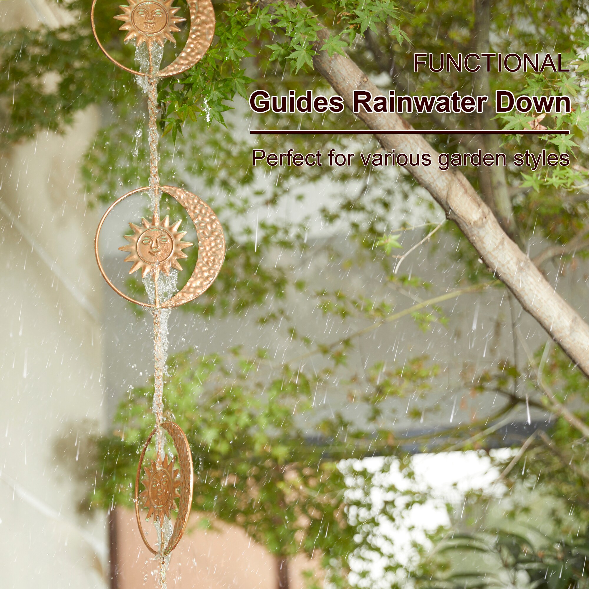 Glitzhome 2037800004 Rain-Chains - View #7