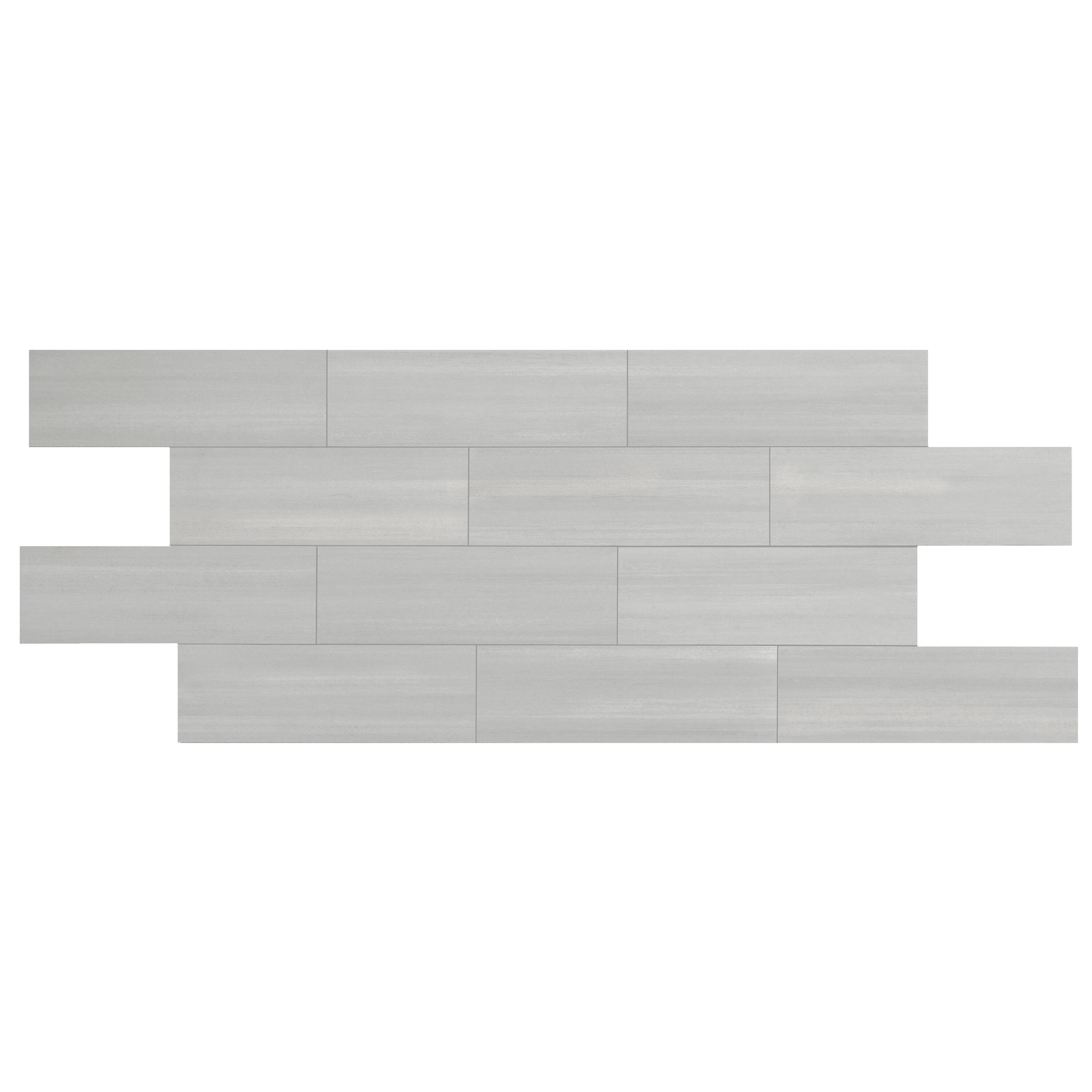 Giorbello G8137 Spazio Lazer Gray 4-in x 12-in Matte Porcelain Floor and Wall Tile (8-sq. ft/ Carton)