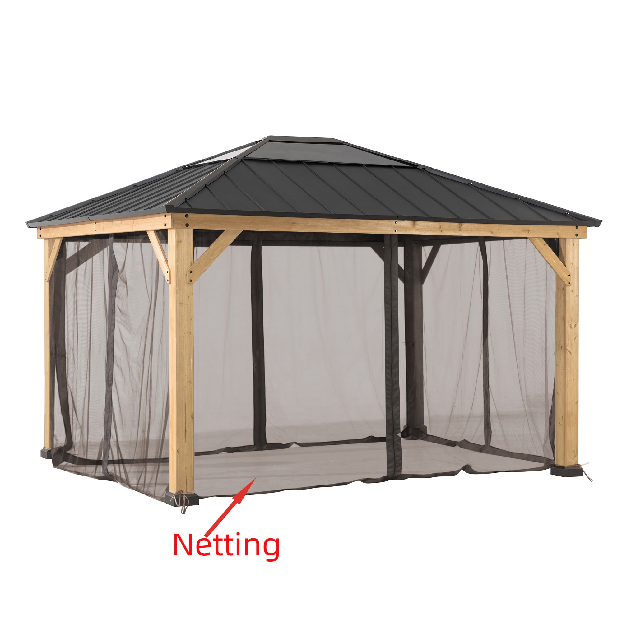 Sunjoy 133-in x 110.43-in Khaki Gazebo insect net