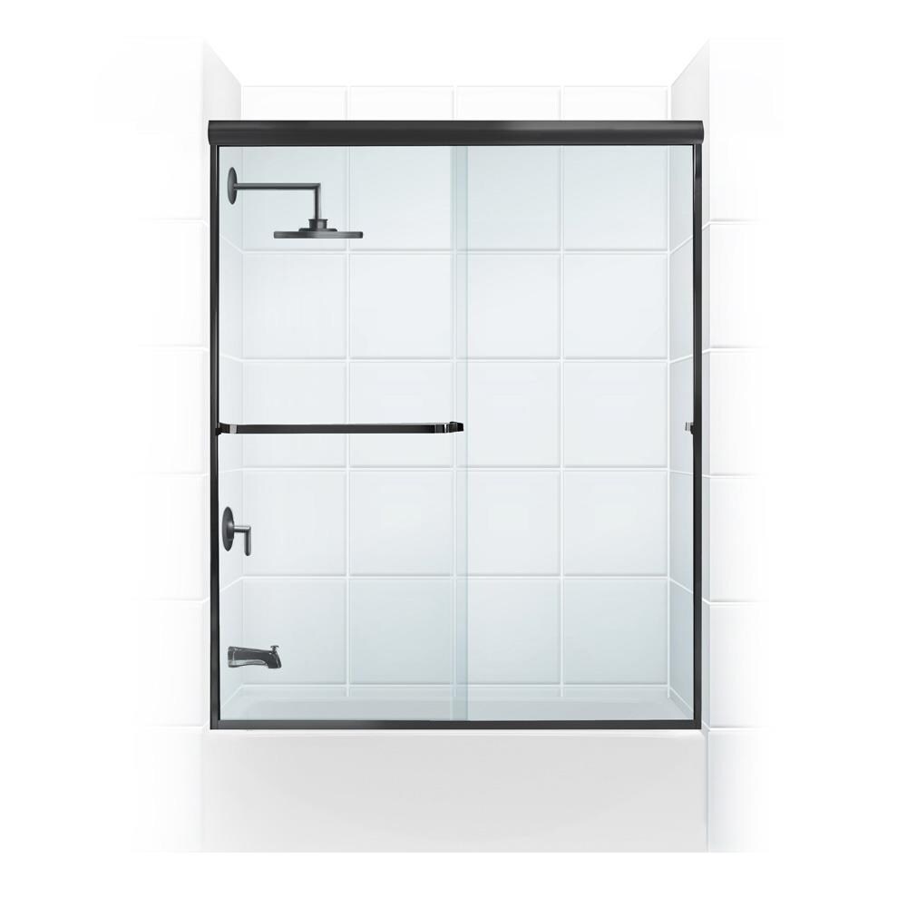 Coastal Shower Doors Paragon Matte Black 57 In Frameless Sliding