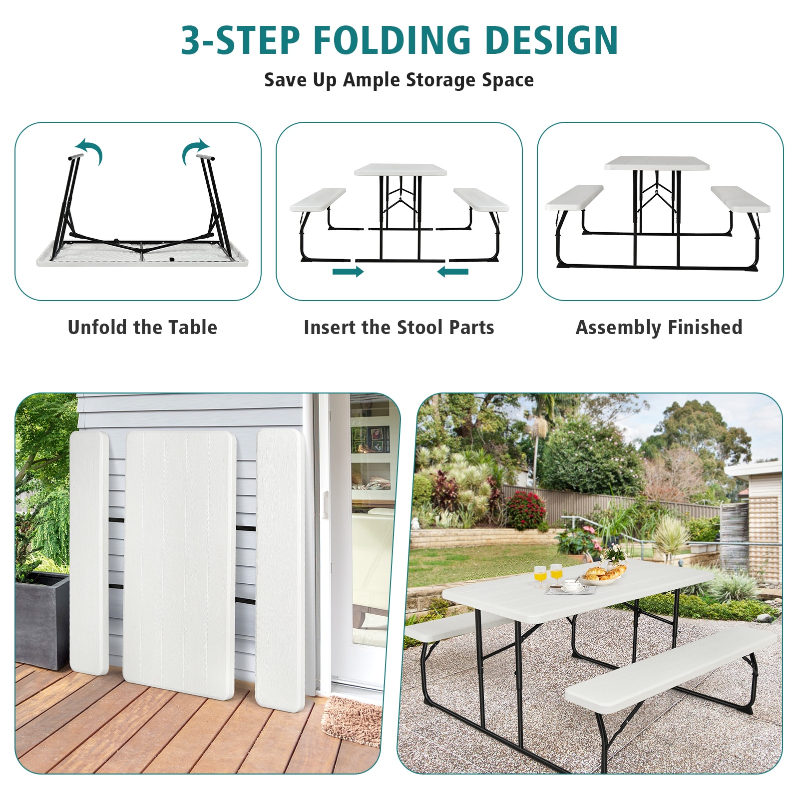Slickblue D-CO-HW27607PO Picnic-Tables - View #6