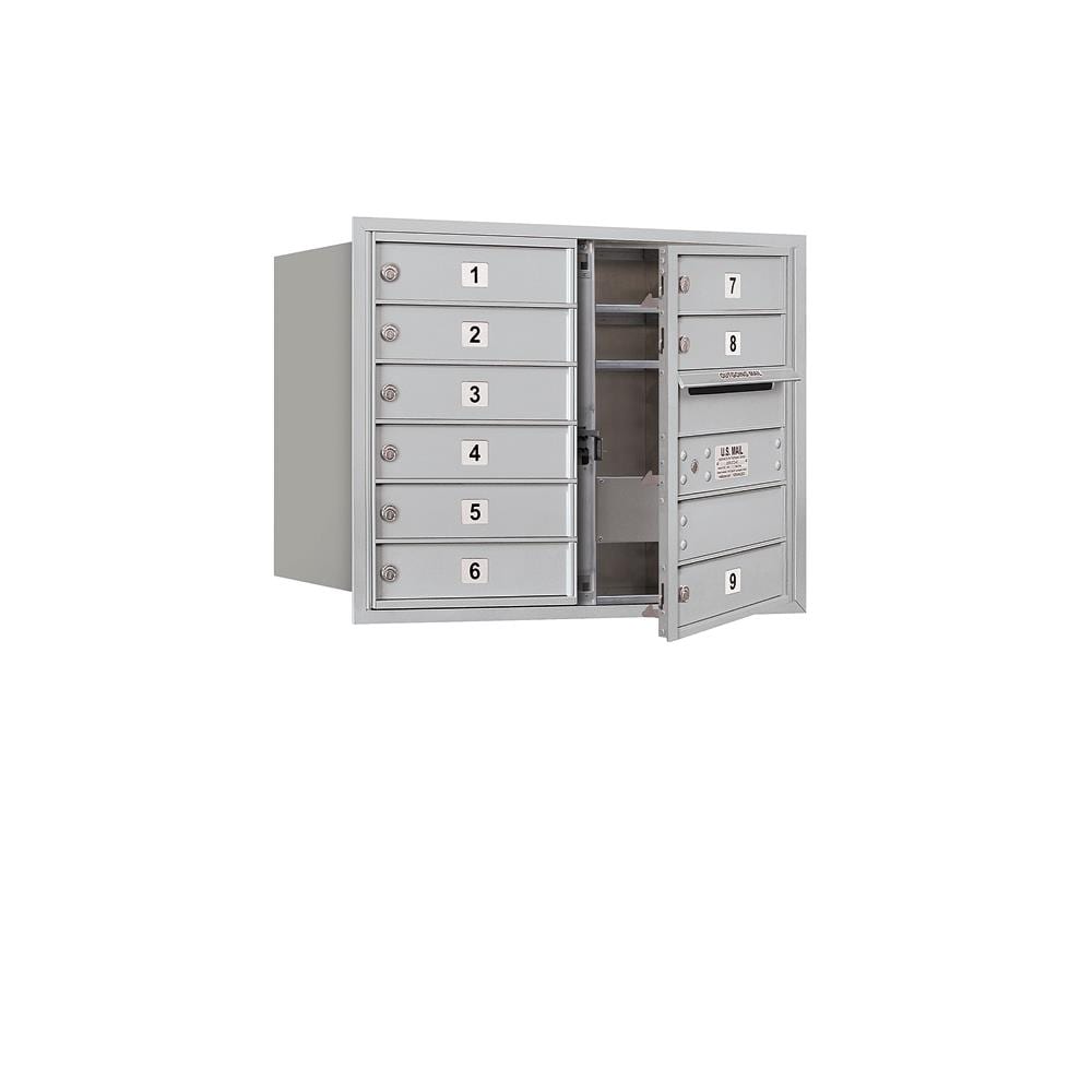 SALSBURY INDUSTRIES 3706D-09AFP Recessed Mount Gray Metal Extra Large Lockable Cluster Mailbox