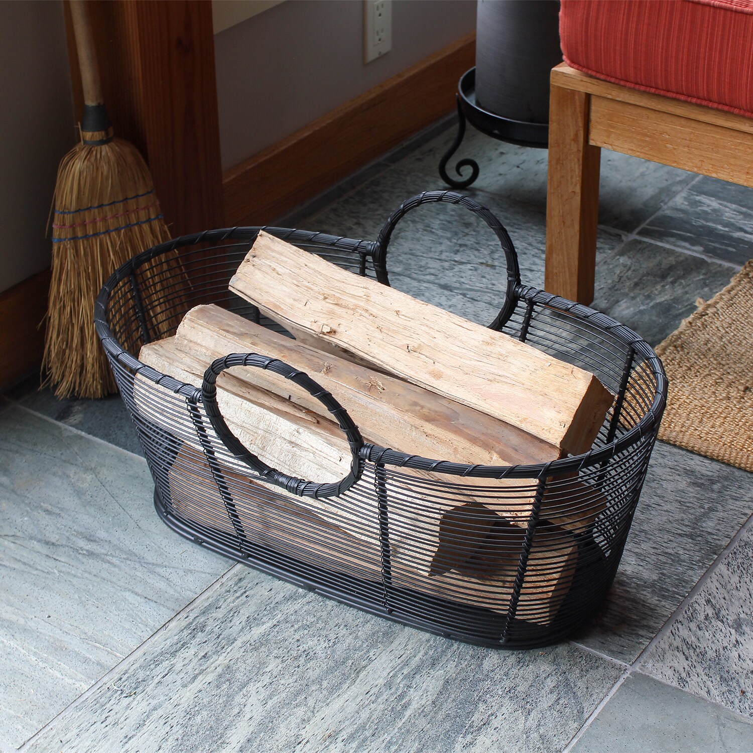 Large Wire Firewood Storage Baskets