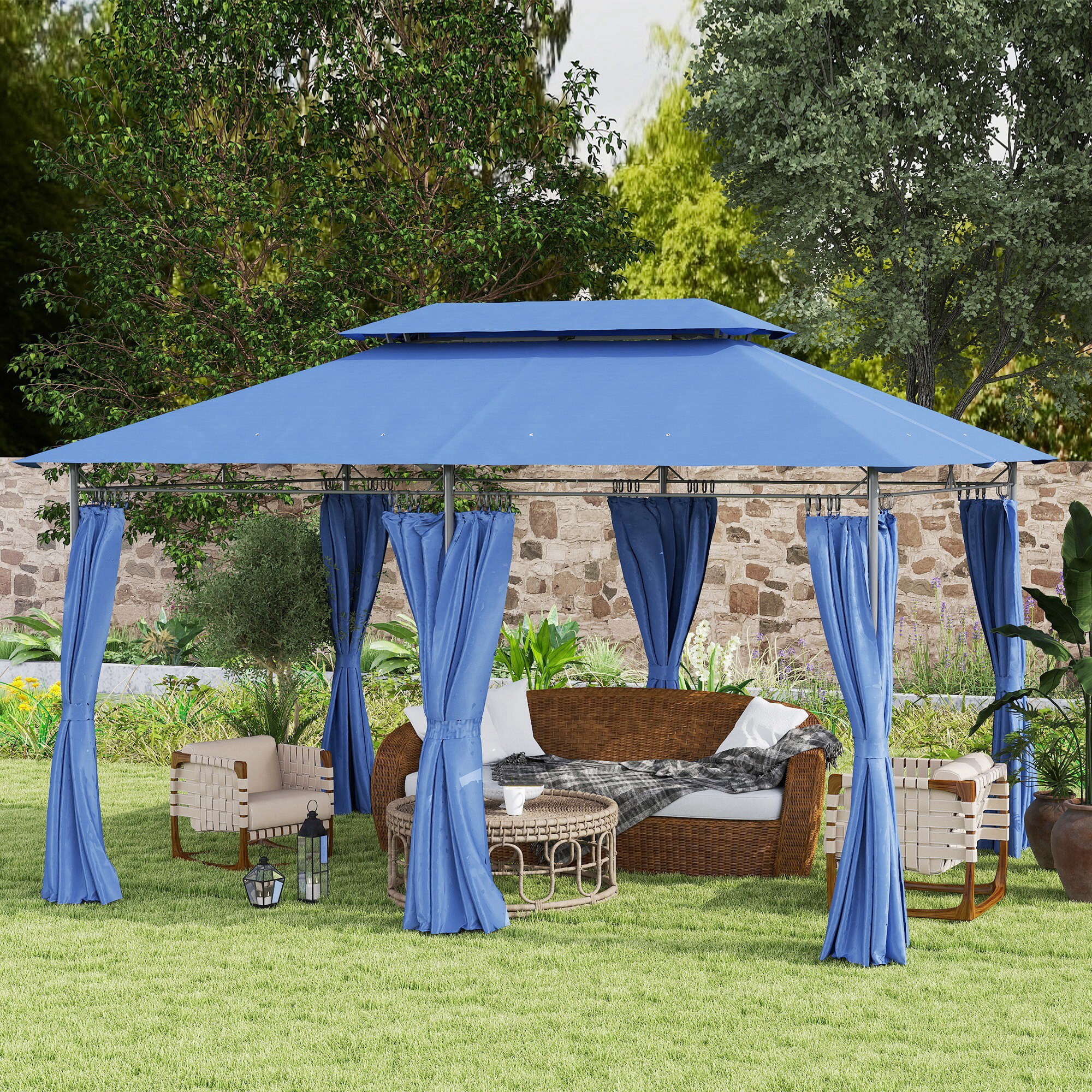 Outsunny 84C-580V00DB Wood-Resin-Gazebos - View #2