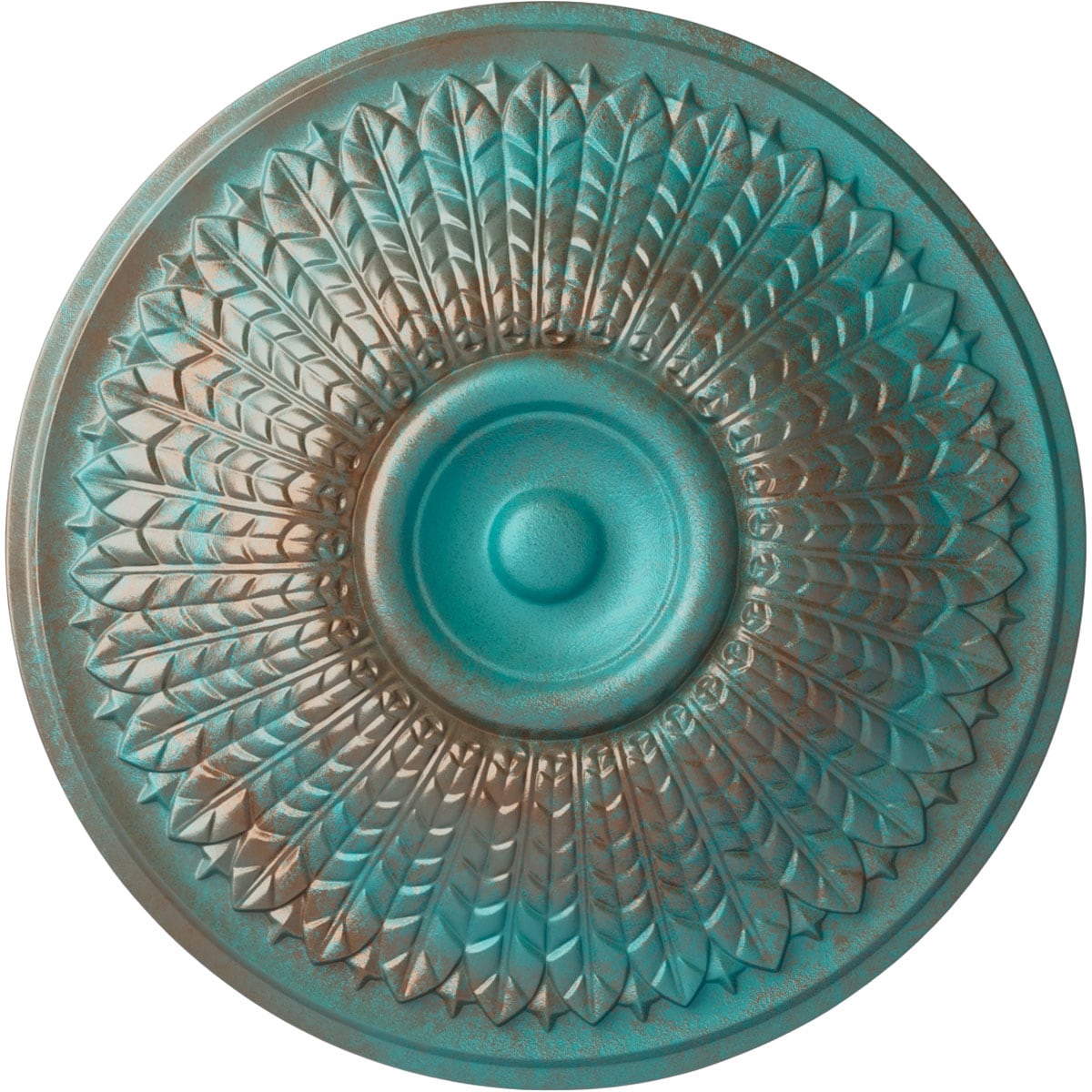 Ekena Millwork CM23MOCGS Modena 23.5-in W x 23.5-in L Painted Copper Green Patina Polyurethane Whole Ceiling Medallion