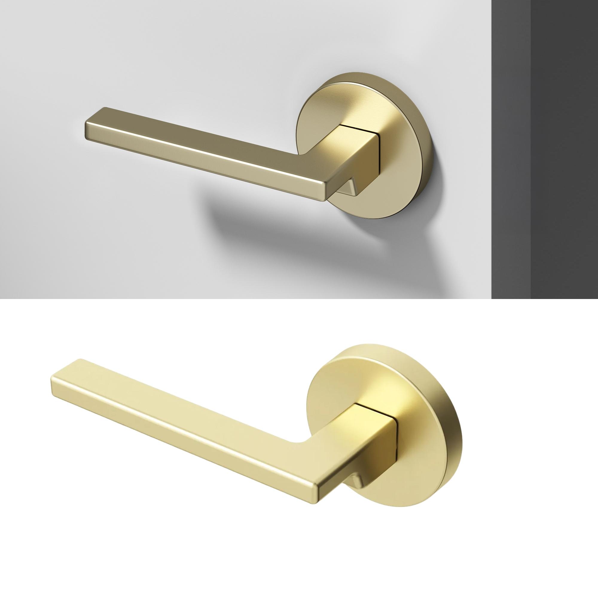 OKUN Dune Brushed Champagne Gold Interior or Hall/Closet Dummy Door Handle