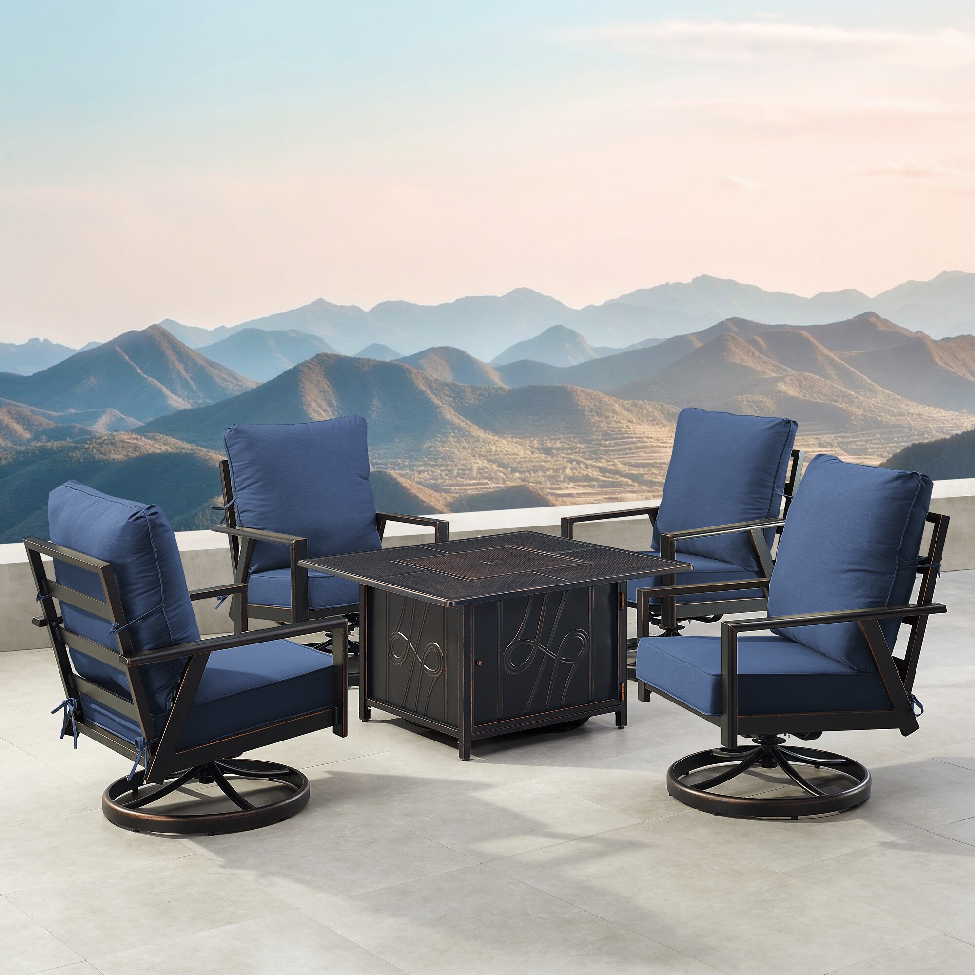 Oakland Living LUX4CHREGISBLCUA Patio-Conversation-Sets - View #3