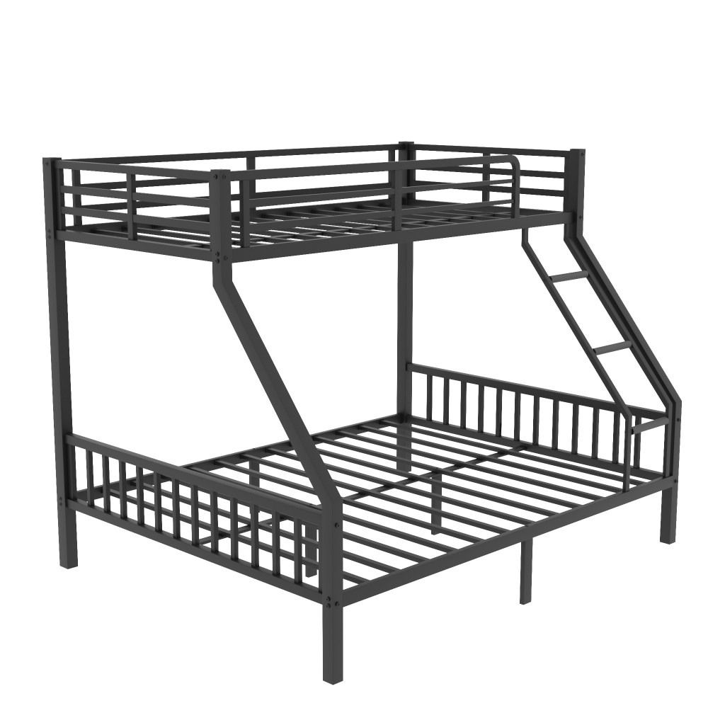 Clihome WM-WF-33ABBL Metal Bunk Bed Black Twin over twin Bunk Bed