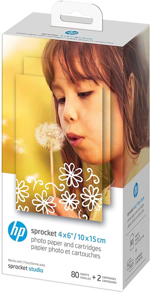 HP Sprocket 4x6-in Photo Paper and Cartridges (80 Sheets - 2 Cartridges) Compatible with Sprocket Studio in the Printers department at Lowes.com