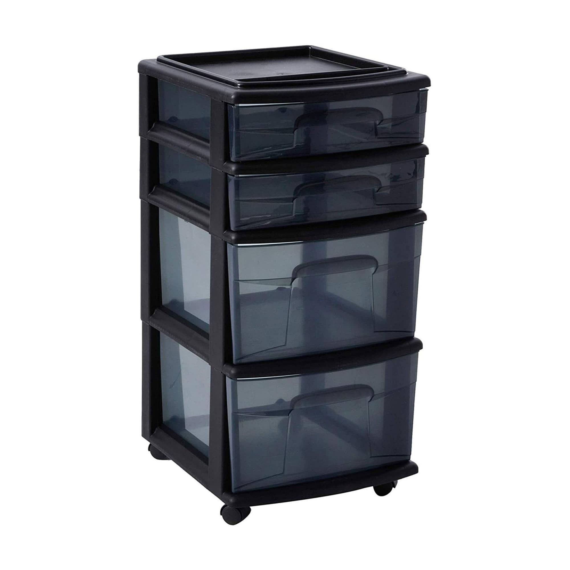 Homz Products 214880 Simplify organization with the Homz 4 Drawer Wheeled Storage Cart. Perfect for supplies crafts or toys it offers easy access and mobility with durable drawers and caster wheels.