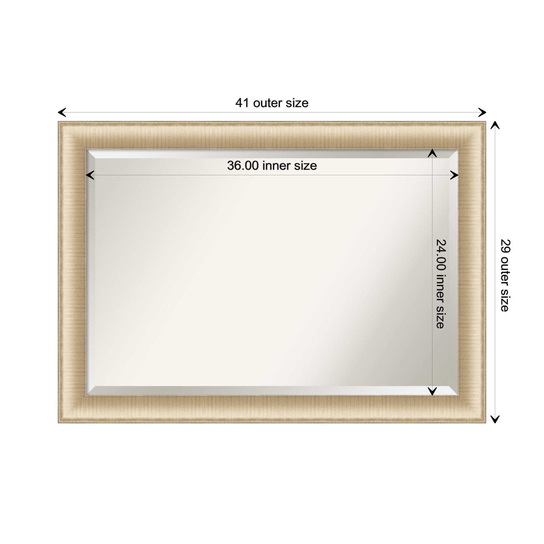 Amanti Art Elegant Brushed Honey Frame 40.75-in x 28.75-in Bathroom ...