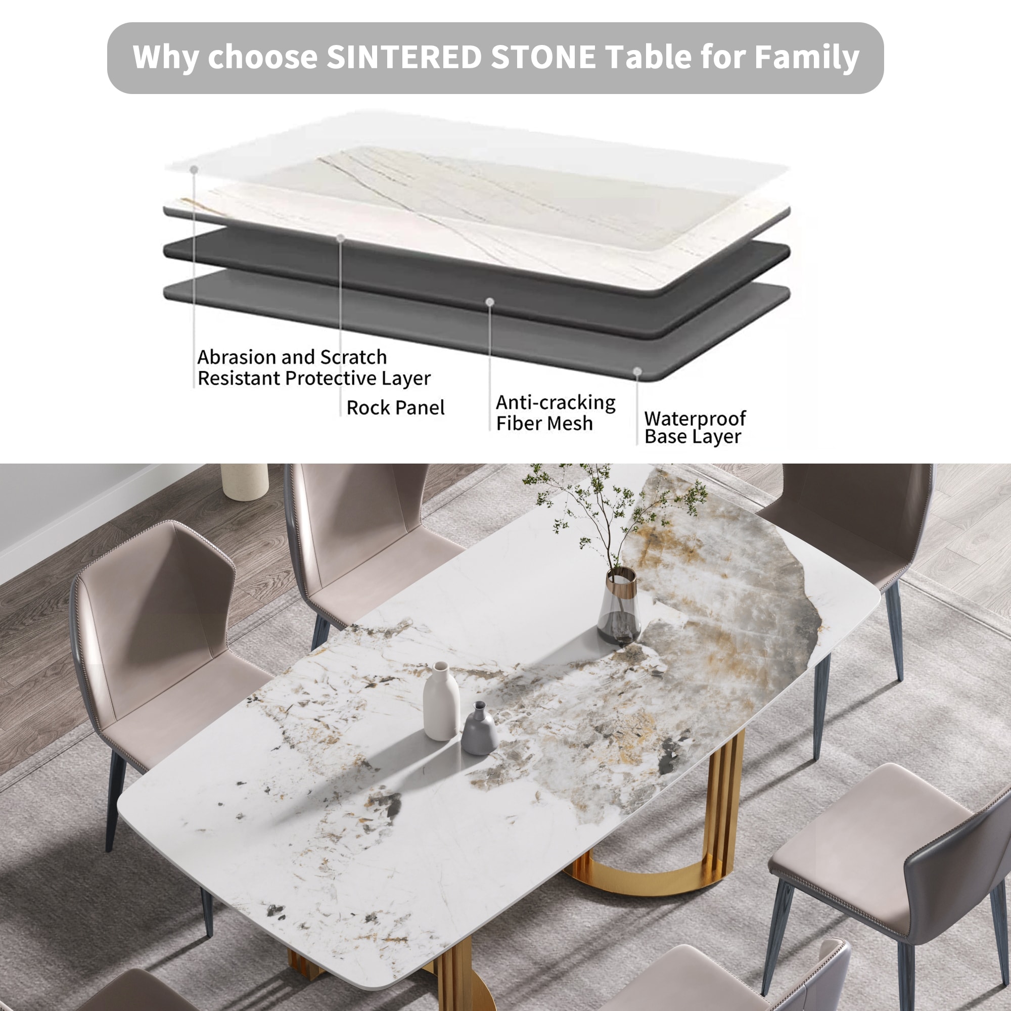 LIVIZA GIZ-AT1063WT Dining-Tables - View #4