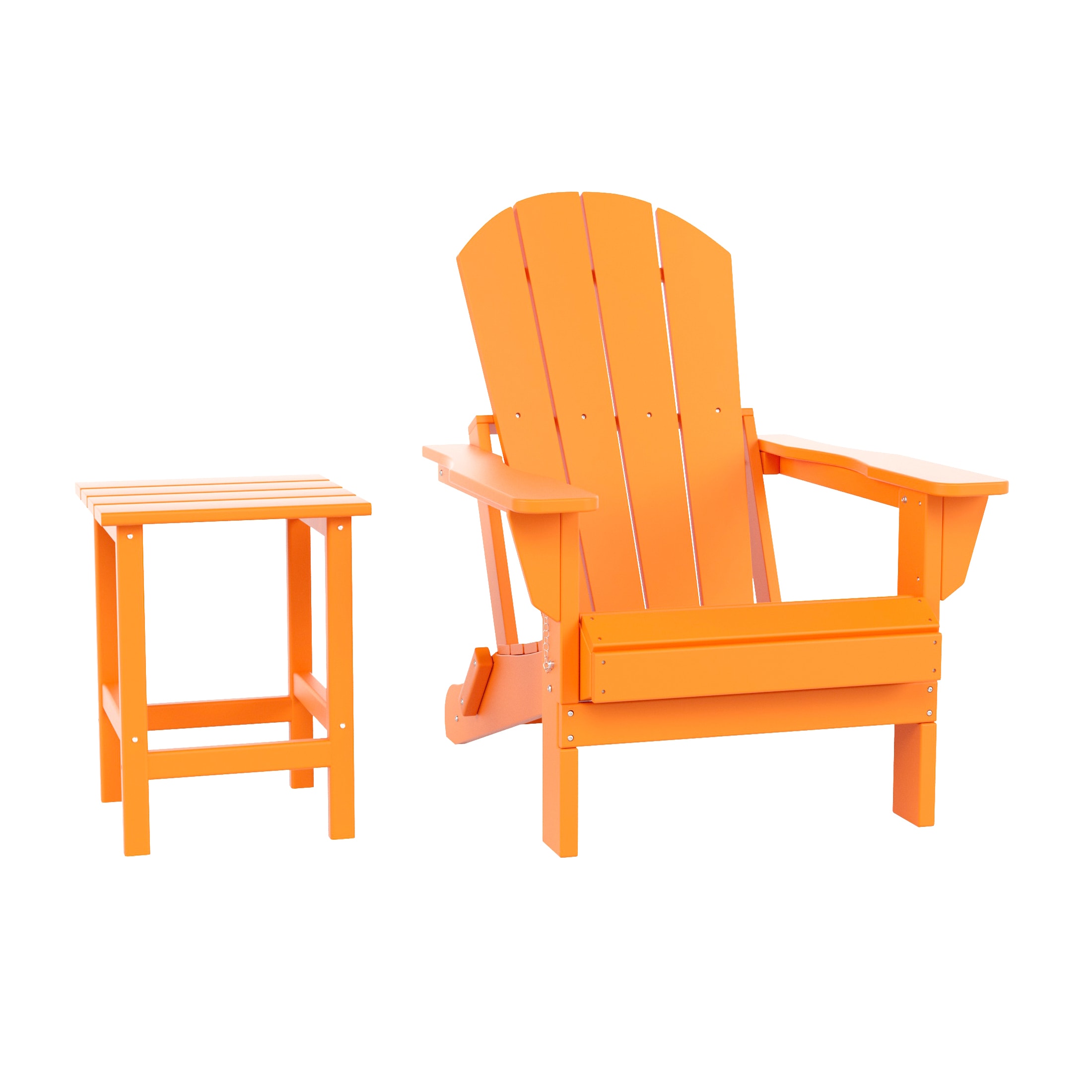 Westin Furniture 2001-AC-CS-OR Laguna Orange HDPE Frame Stationary Adirondack Chair with Slat Seat