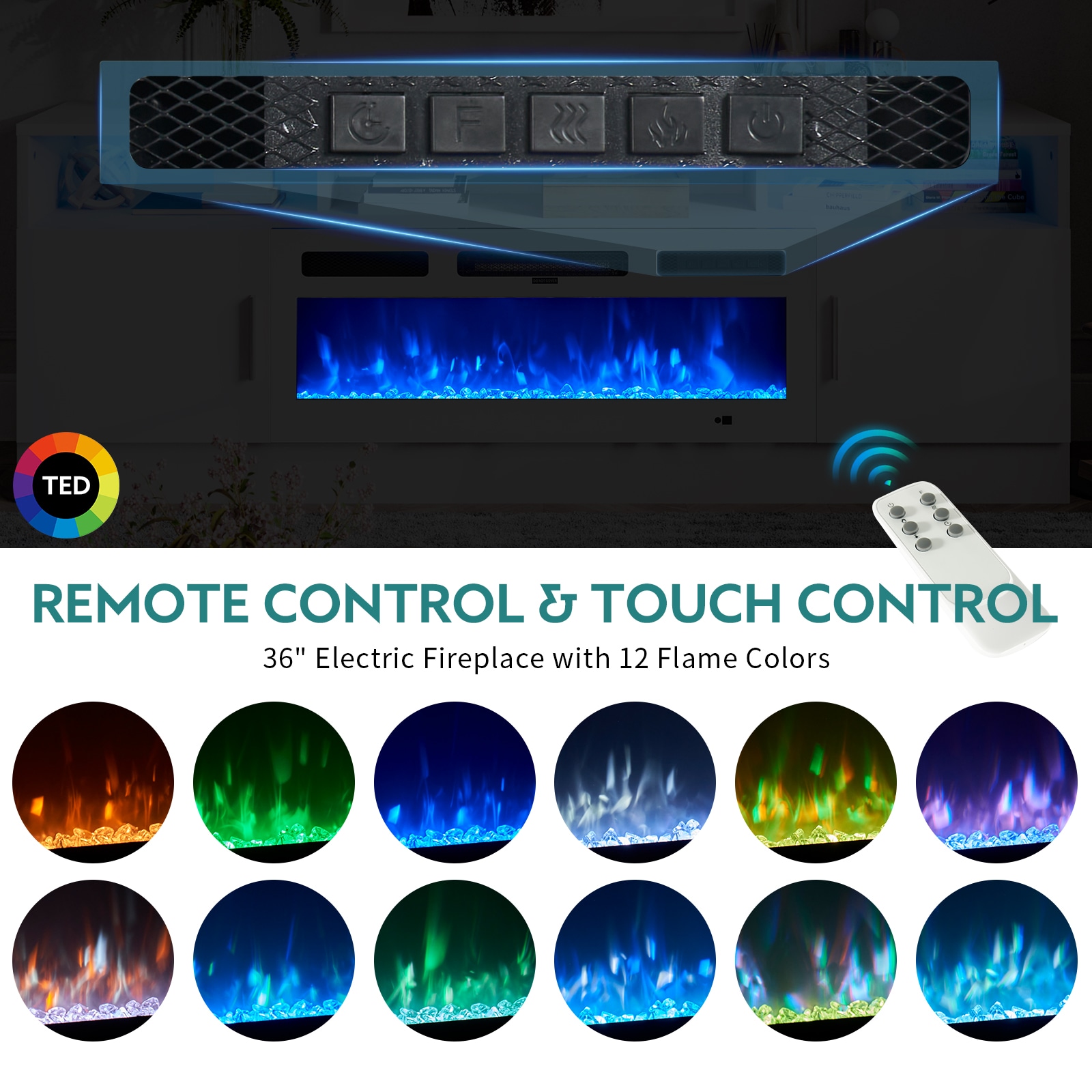 AOXUN H21025WH-15+H20024 Electric-Fireplaces - View #4