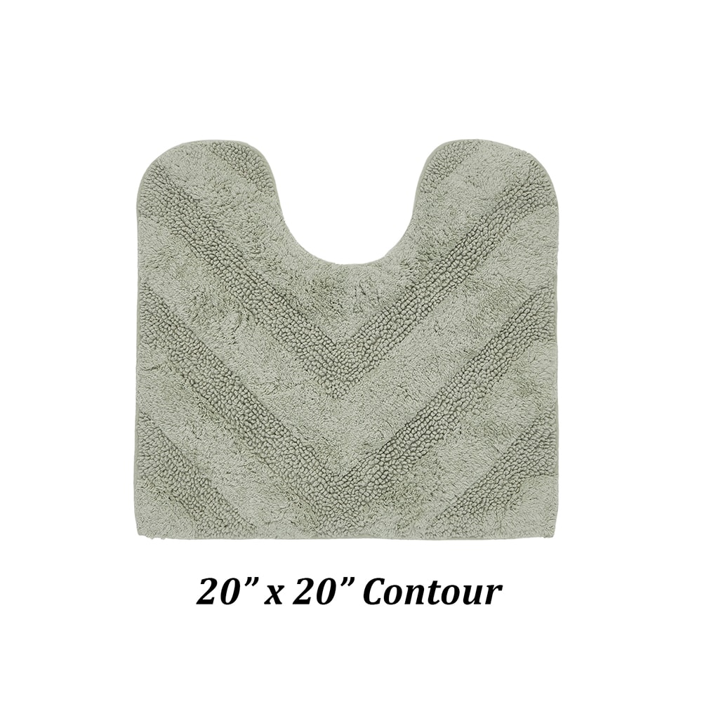 Hugo Dark Sage Cotton Tufted Non-Slip 20" x 20" Bath Rug