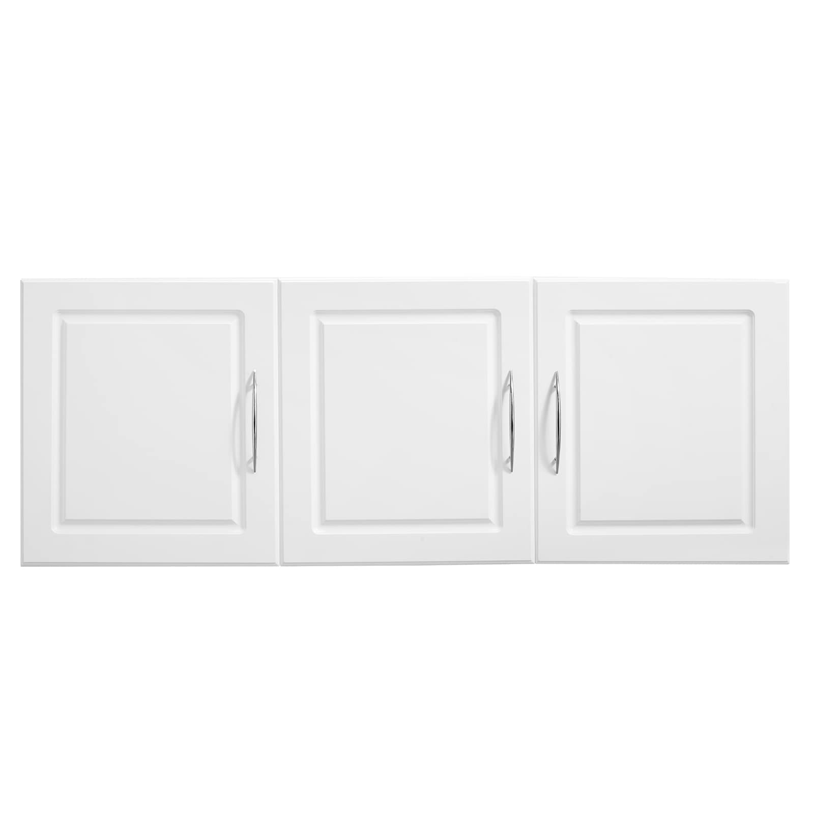 VEVOR Laundry Room Wall Cabinet 2-Tier Wall Mounted Hanging Cabinet with Adjustable Shelf Cupboard Storage with 3 Doors for Kitchen Bathroom Laundry 12.44 x 54 x 20.31 in (D x W x H) White
