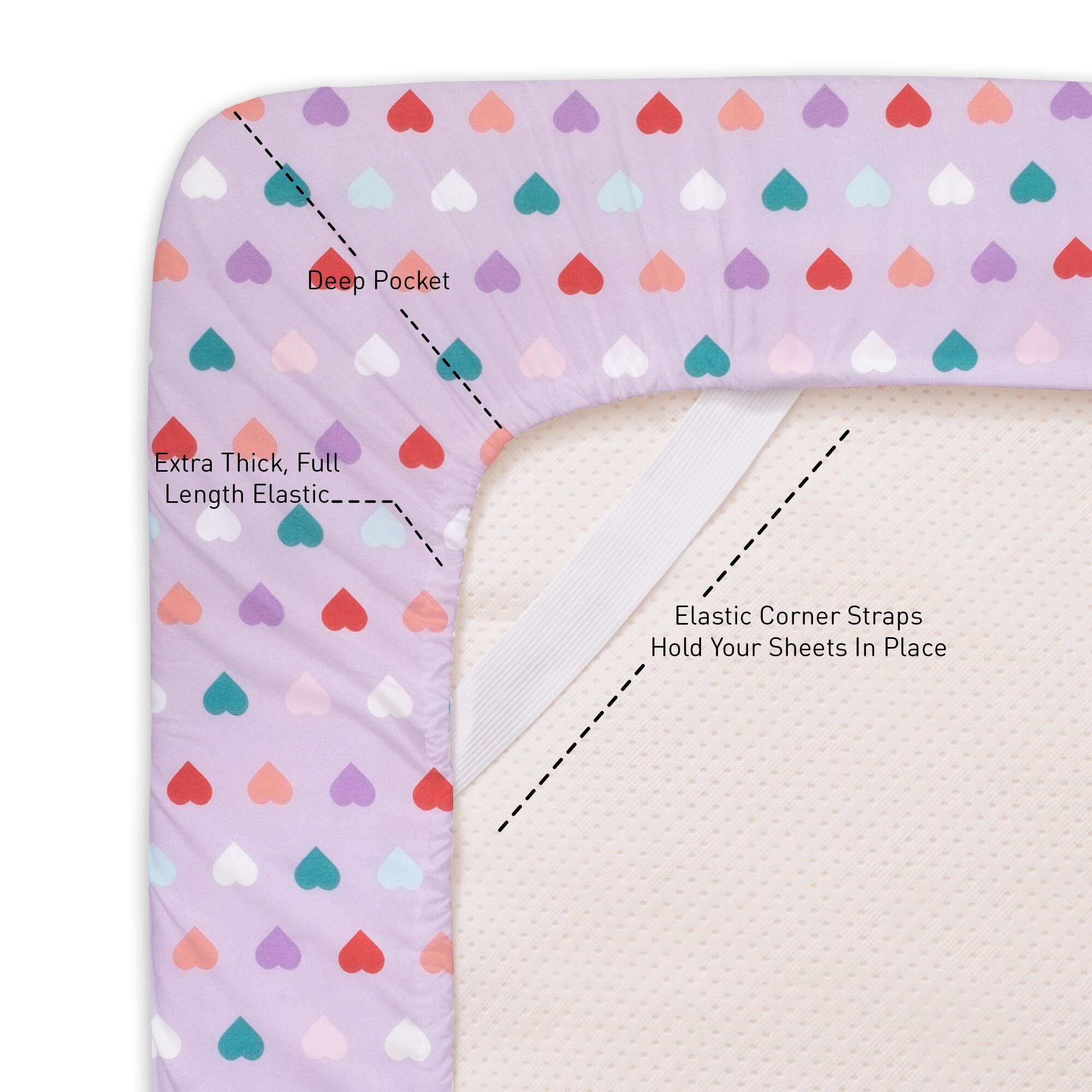 Sweet Home Collection LOW-KIDS-HEART-TWIN Sheet-Sets - View #4