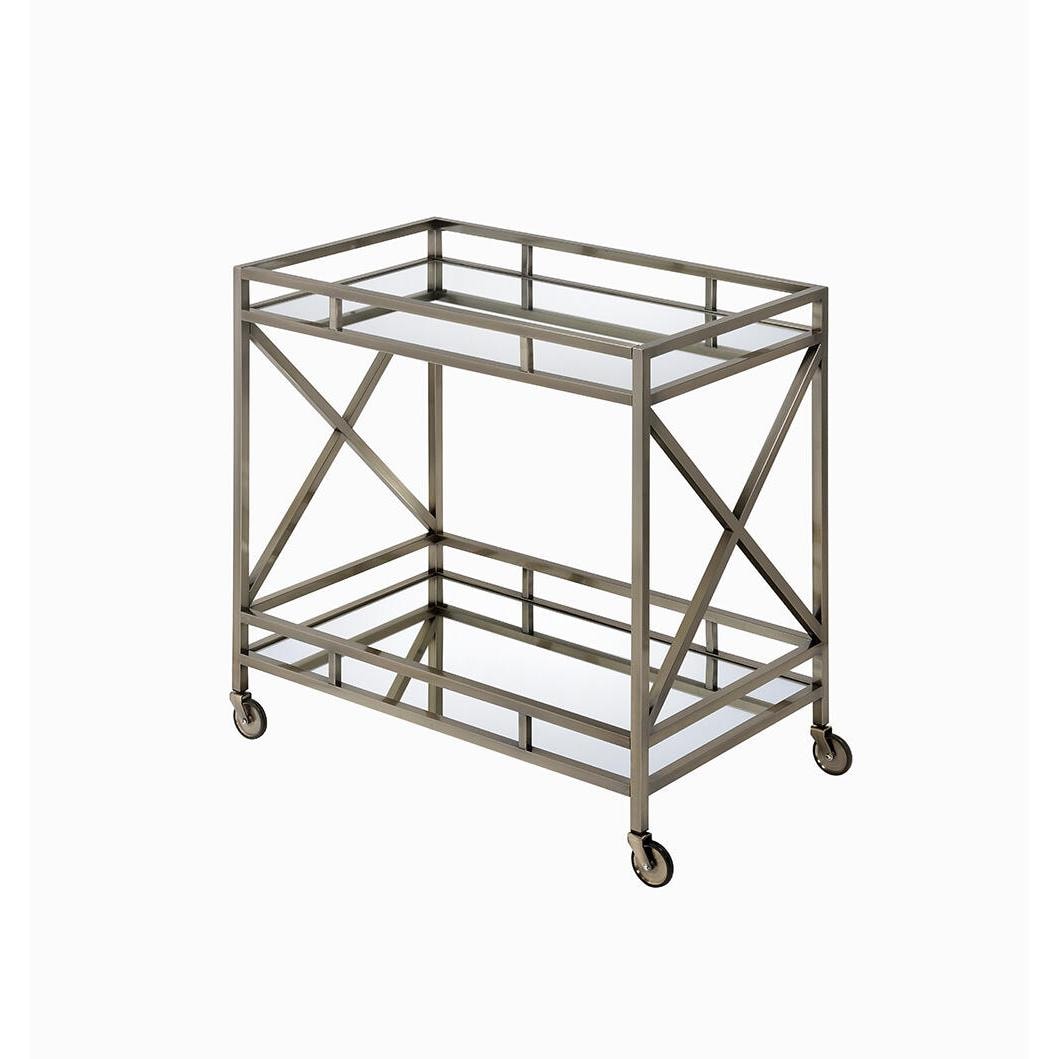 Damerin ZQ-DS-F35 2 -Tier Gold Glass Storage bin rack ( 20-in W x 34-in D x 35-in H )
