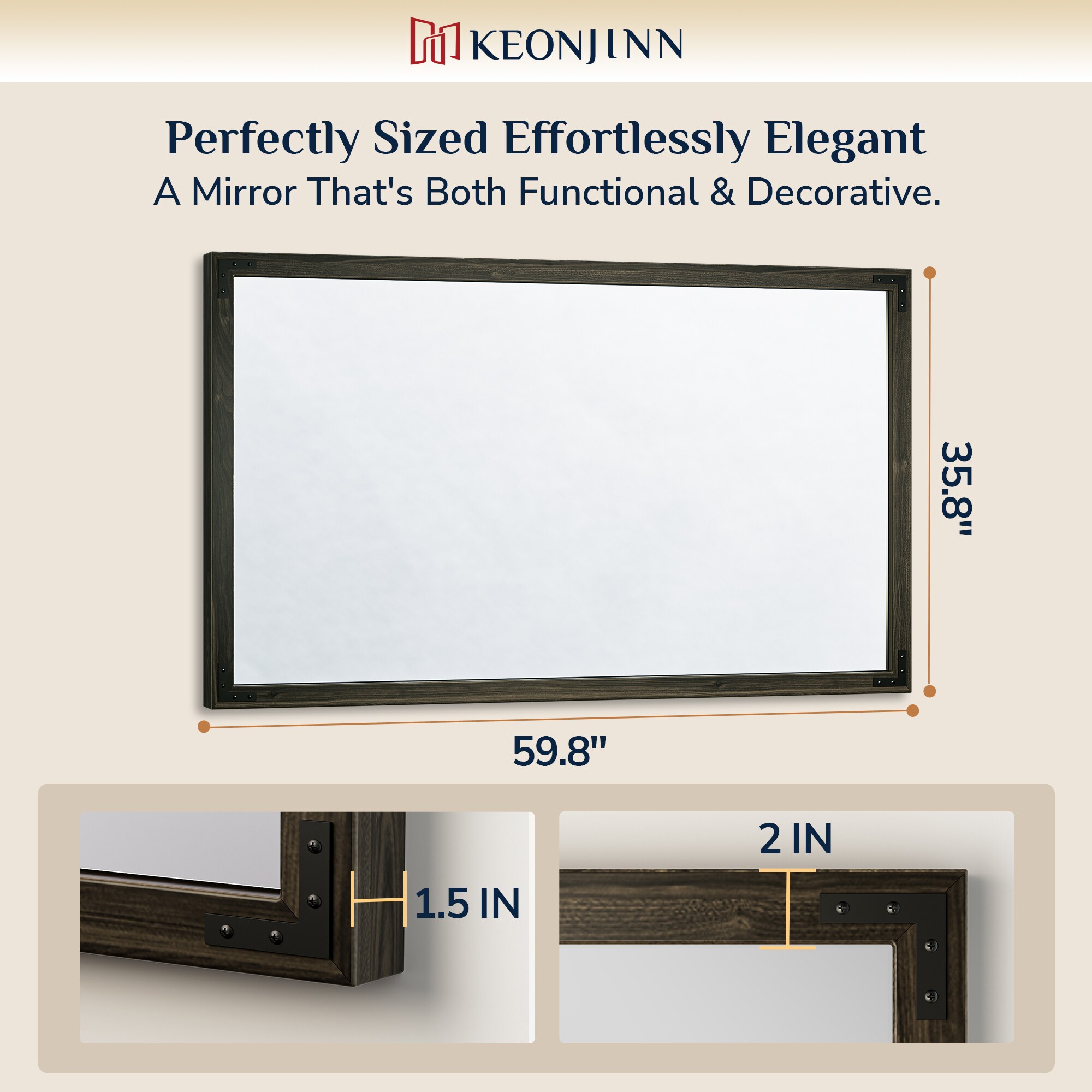 Keonjinn LW-MKJ-15291BK Decor-Mirrors - View #8