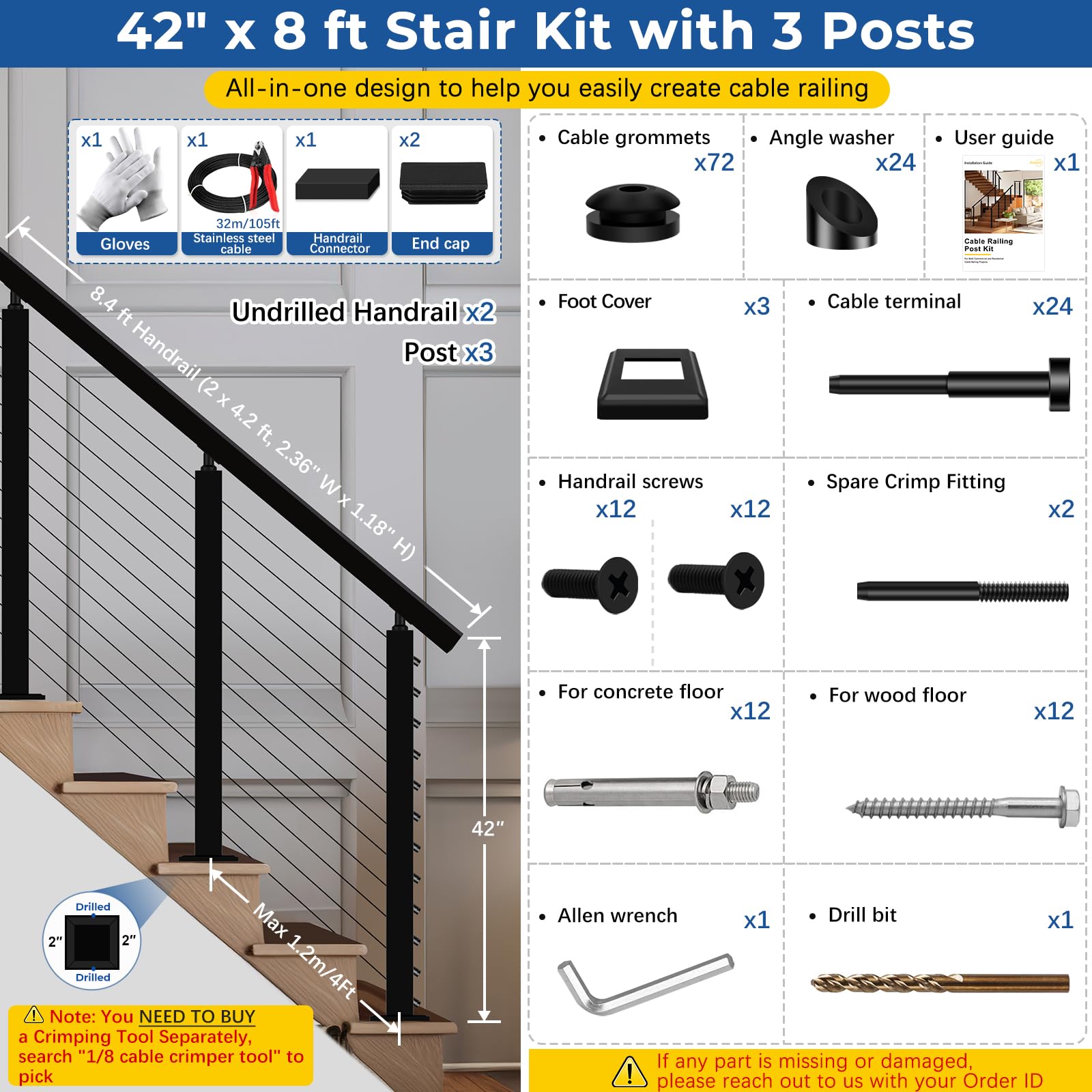 Afoxsos LAF0810F084 Stair-Railing-Kits - View #4