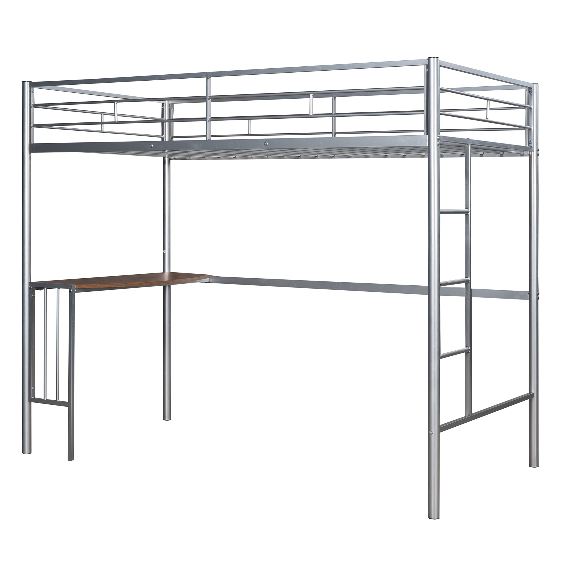 Qualler BLE000452N Silver Twin Metal Bed frame Bed