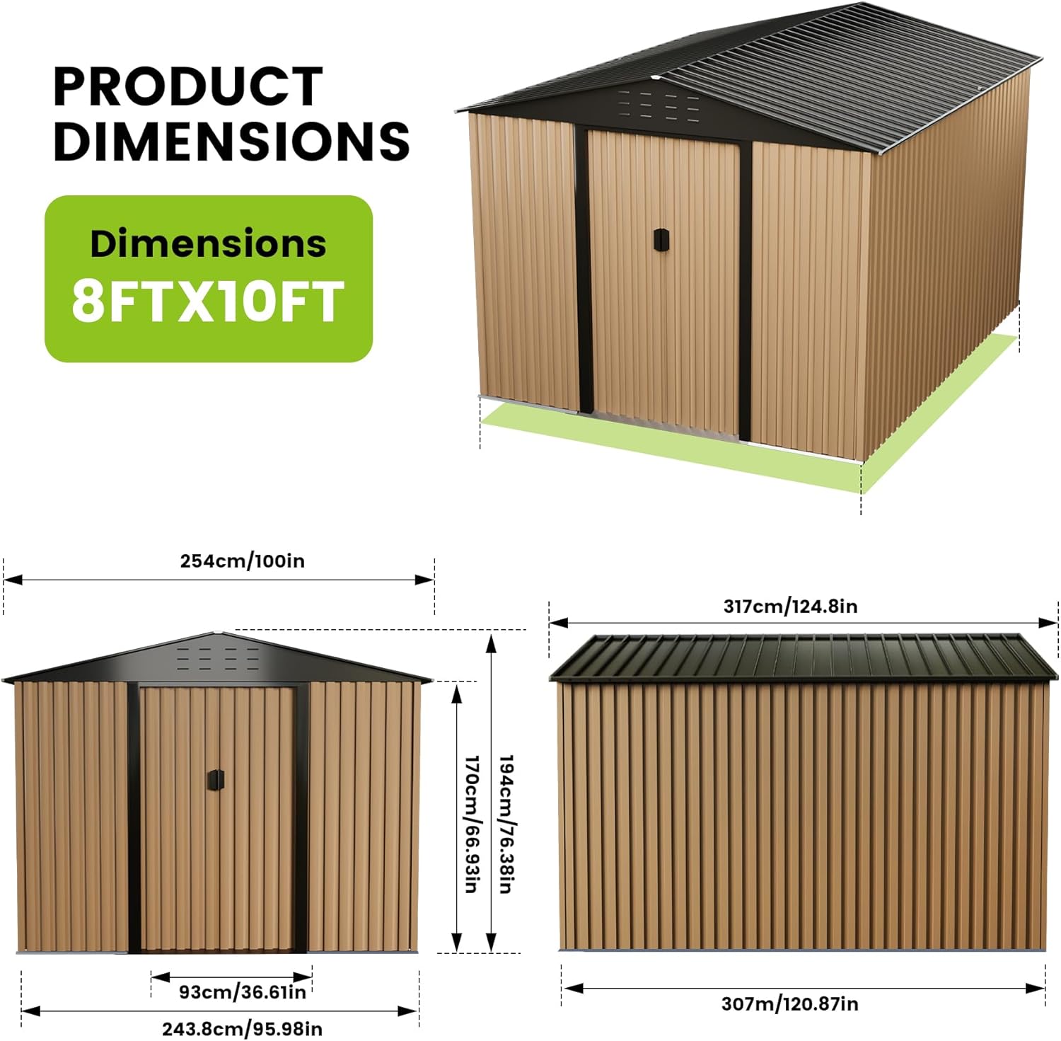 IdealHouse CO-XFG2D7AY19JQ Metal-Storage-Buildings-Sheds - View #3