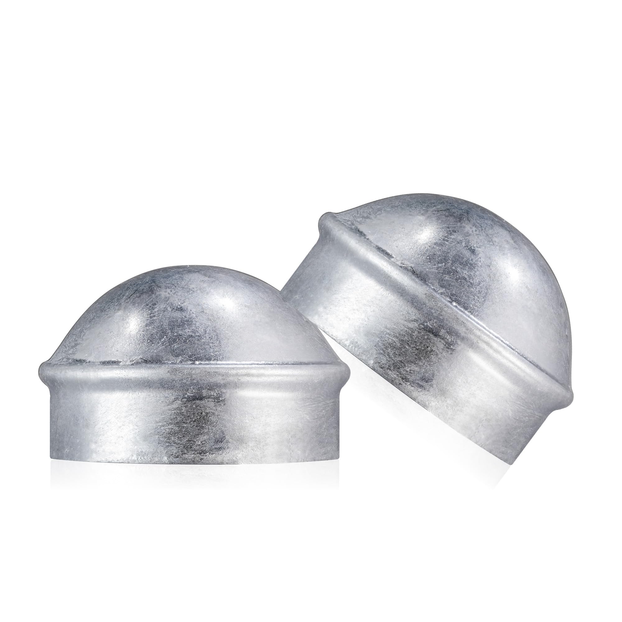 Afoxsos  Chain Link Fence Post Caps 2-7/8in Fence Post Connecting Cap Galvanized Steel Round Dome External Post Caps for 2-7/8 OD Top Rail Pipe 2
