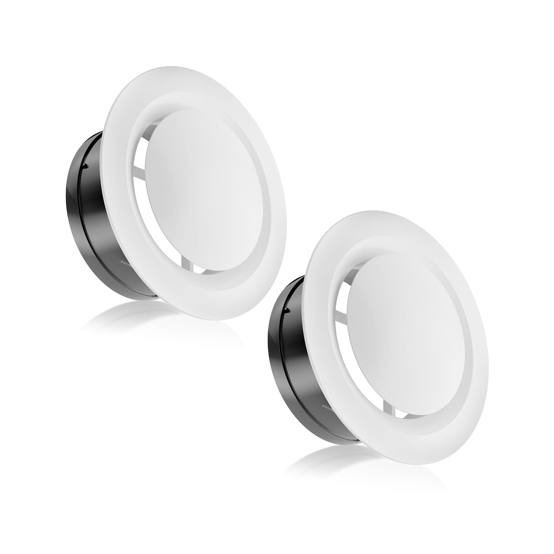 Etokfoks  4 inch adjustable ABS round soffit vent cover 2 pack white ceiling diffuser with 3 59 inch opening and detachable panel