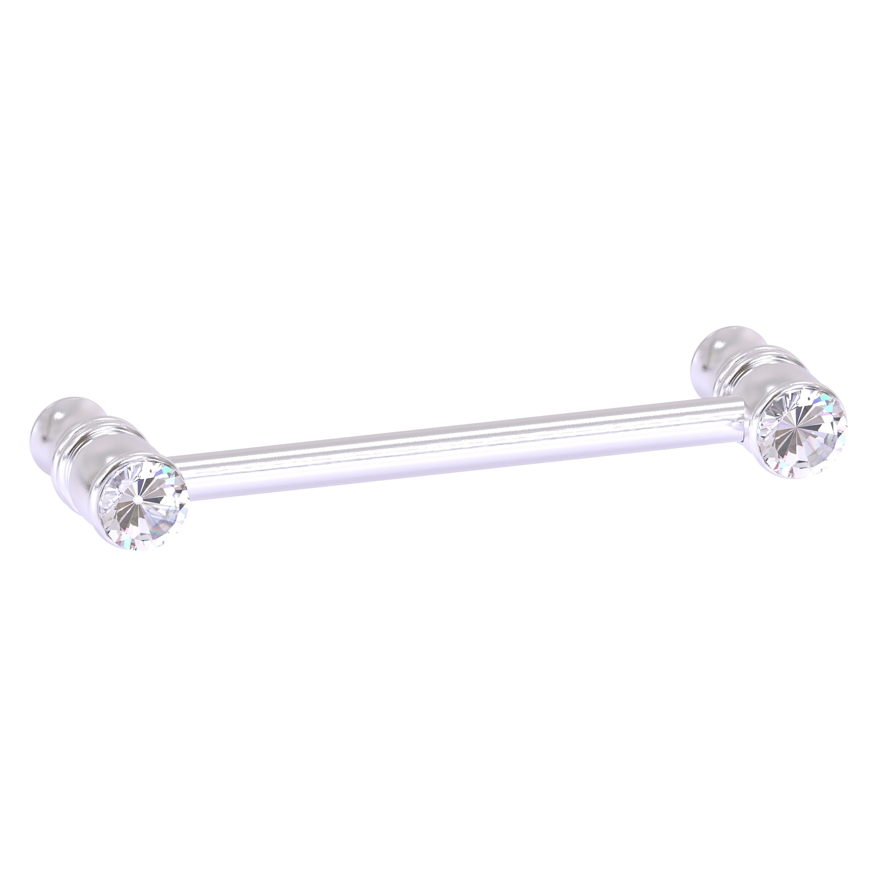 Allied Brass CC-30-4-SCH Carolina Crystal 4-in , 102mm Center to Center Satin Chrome Dual Mount Cylindrical Bar For Use on Appliances Drawer Pulls