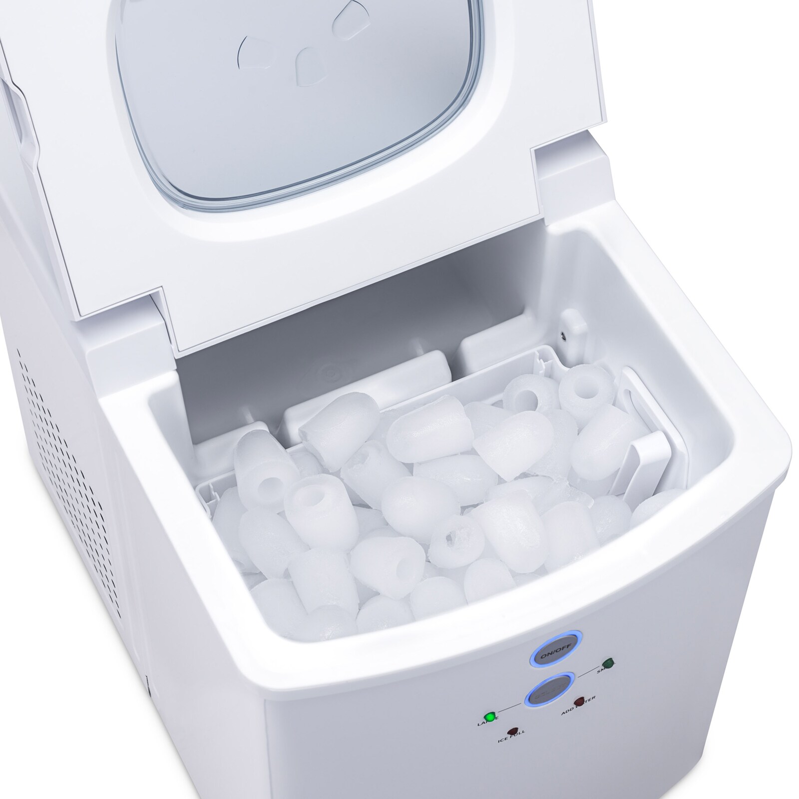 NewAir 33-lb Flip-up Door Countertop or Portable Bullet Ice Maker (White)  in the Ice Makers department at