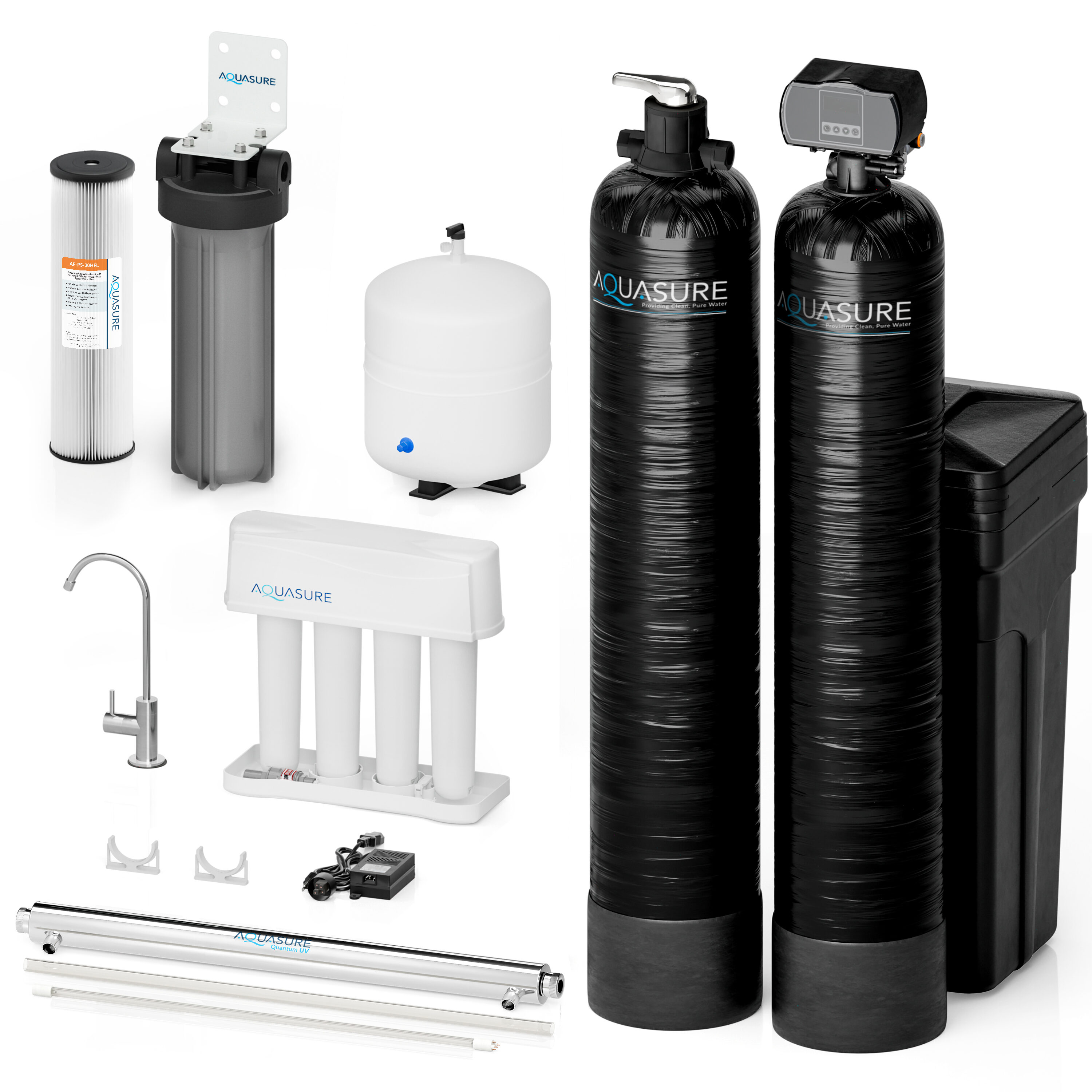 AQUASURE AS-SE1000FMU Quantum Series Five-stage 15-GPM Ultraviolet UV Well water Whole House Water Filtration System