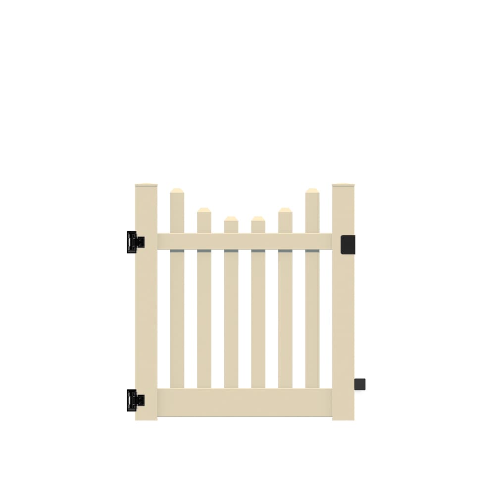 Freedom 73014761 Lennox 4-ft H x 4-ft W Sand Vinyl Scallop Fence gate kit (Unassembled)