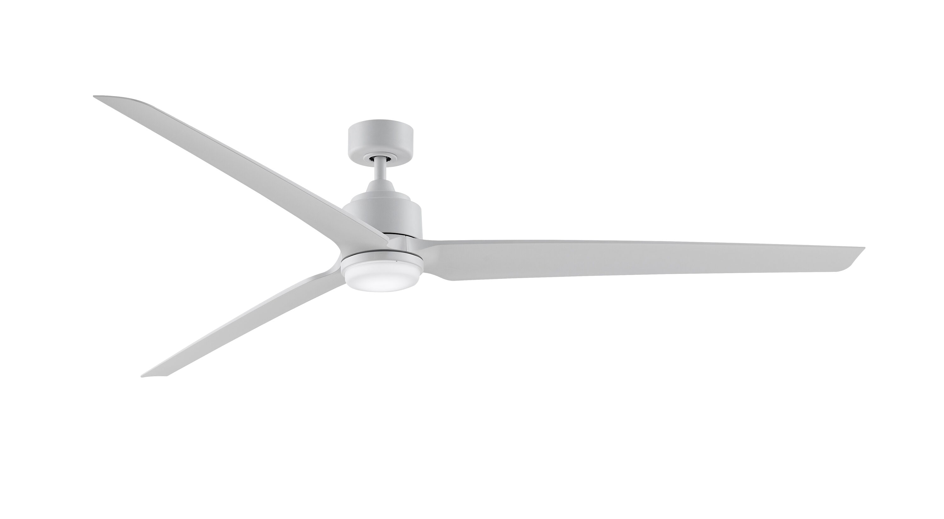 Fanimation TriAire Custom 84-in Matte White Color-changing LED Indoor/Outdoor Smart Propeller Ceiling Fan with Light Remote (3-Blade) -  FPD8515MWW-84MWW-LK