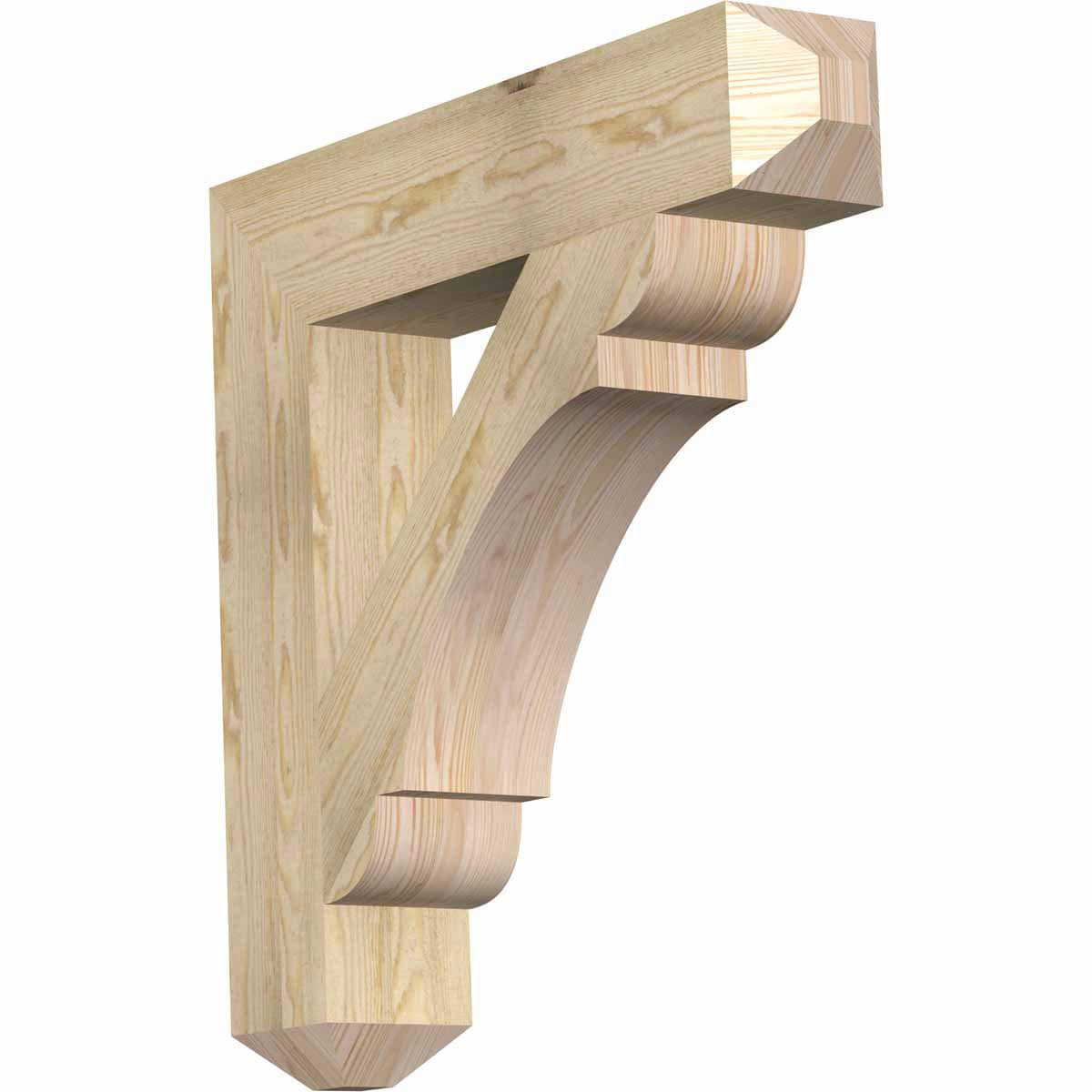 Ekena Millwork BKT06X32X32OLY04RDF Olympic craftsman rough sawn 6-in x 32-in x 32-in Douglas fir Brown Wood Standard bracket
