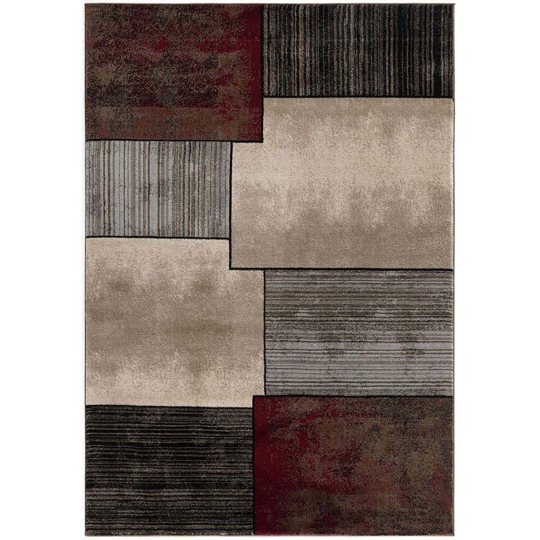HomeRoots 4000394004 2 x 8 (ft) Loomed Olefin Brown Rectangular Indoor Abstract Runner rug