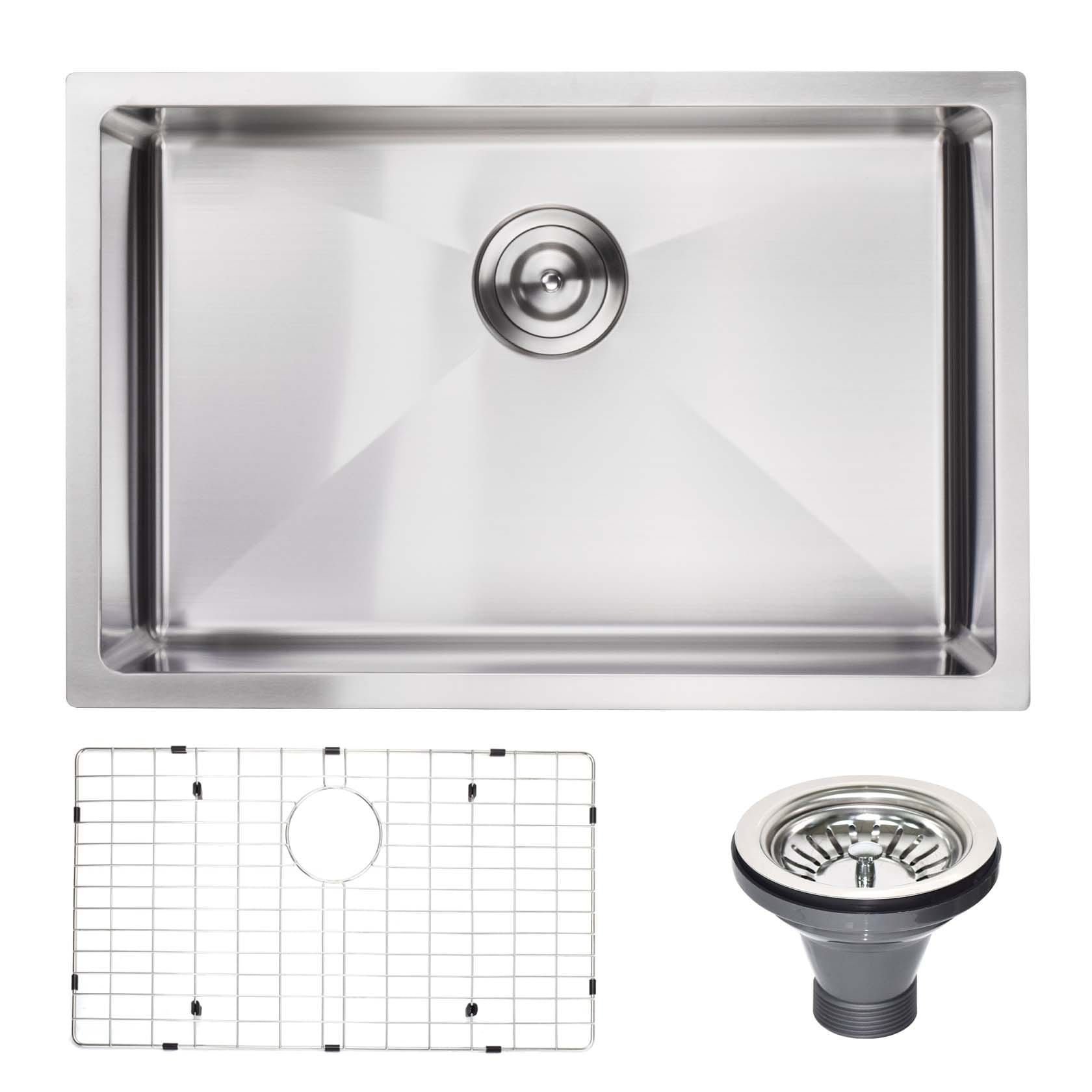 LOVMOR 27in L X 18in W Undermount Kitchen Sink With Sink Grid #SF-J-W122546261