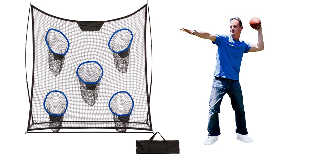 Football Quarterback Throwing Net | 8ft x 8ft Portable Football Target Net & Bag