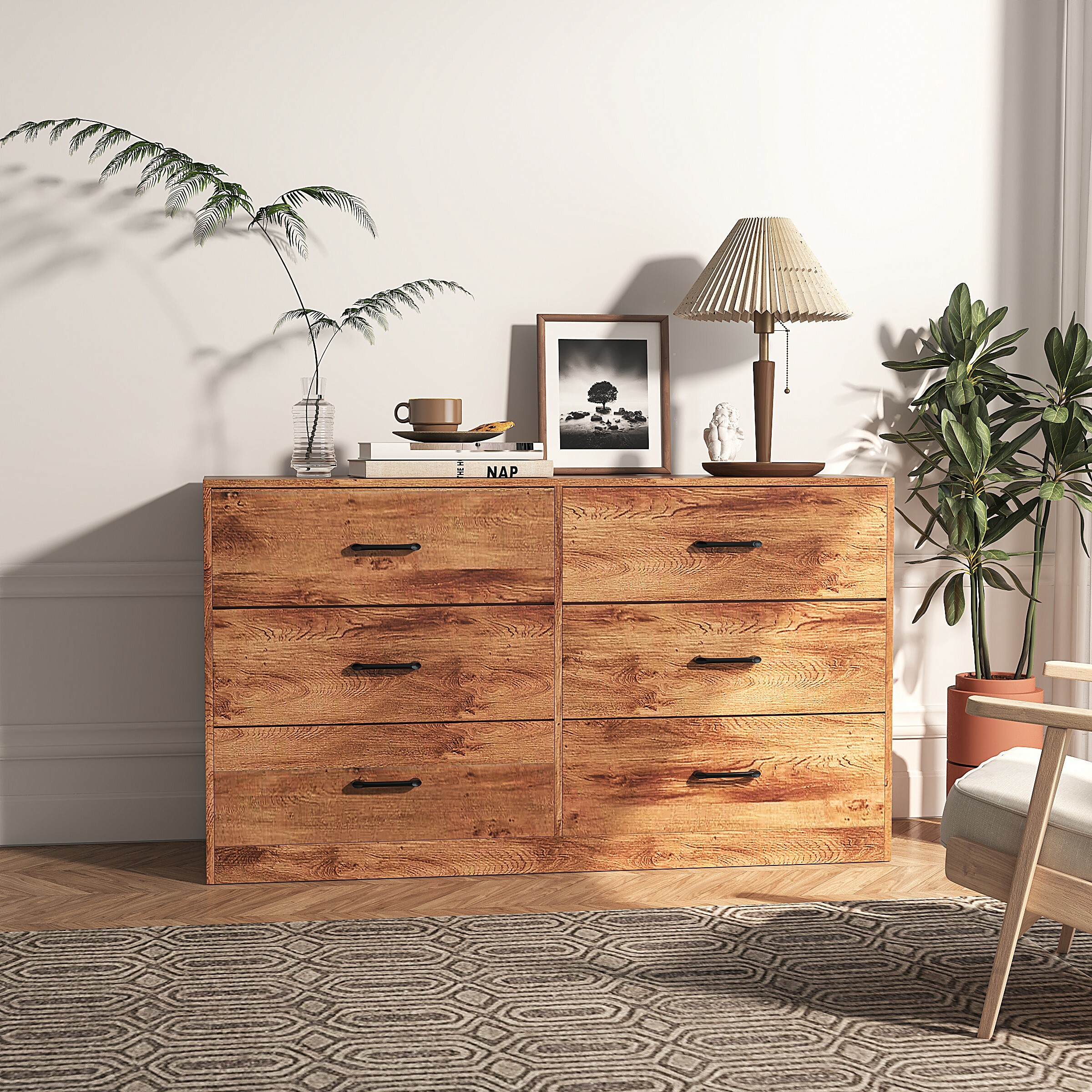 Winado LO1G52002381 Brown 6 -Drawer Standard dresser