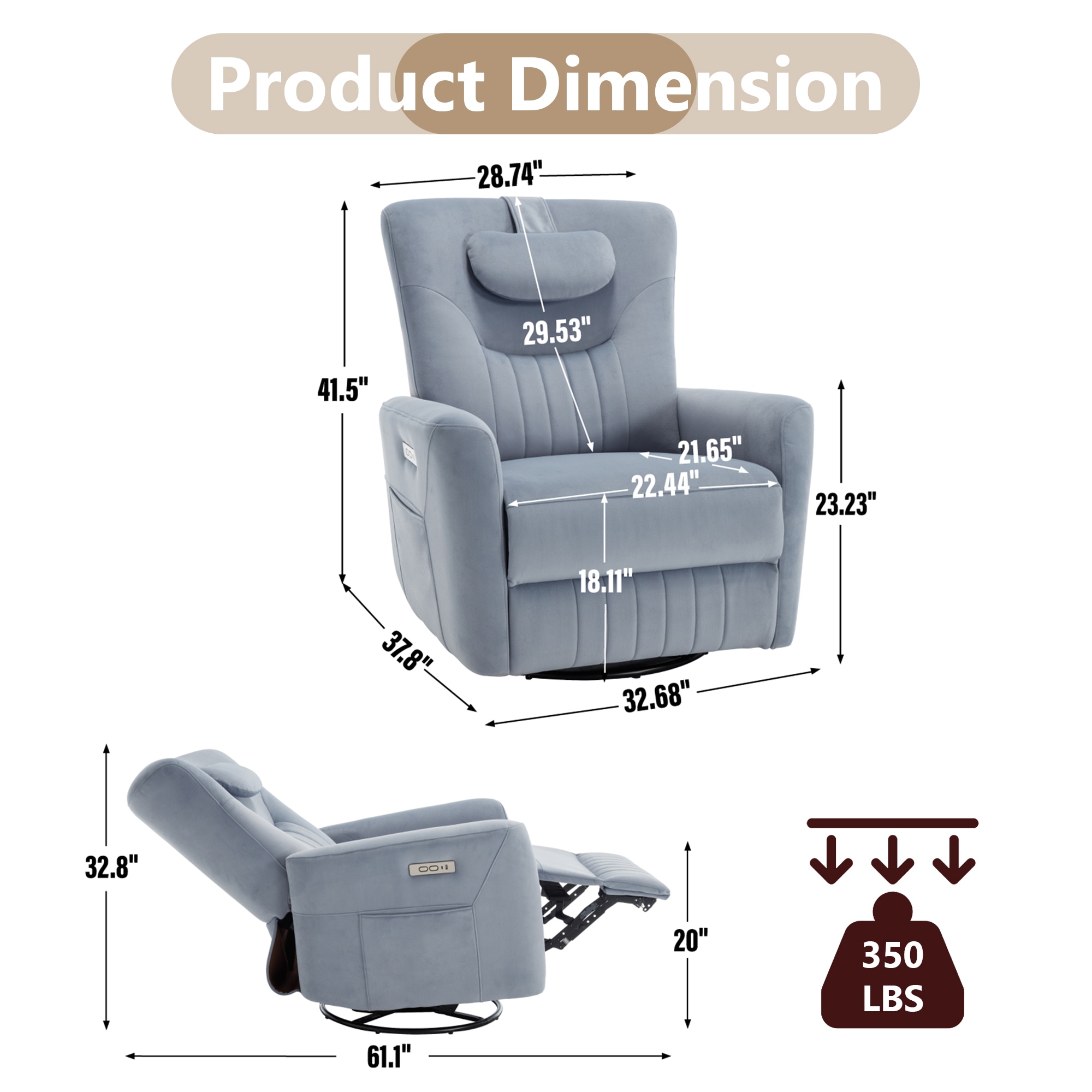 Boyel Living BL-CM808BL recliners - View #3