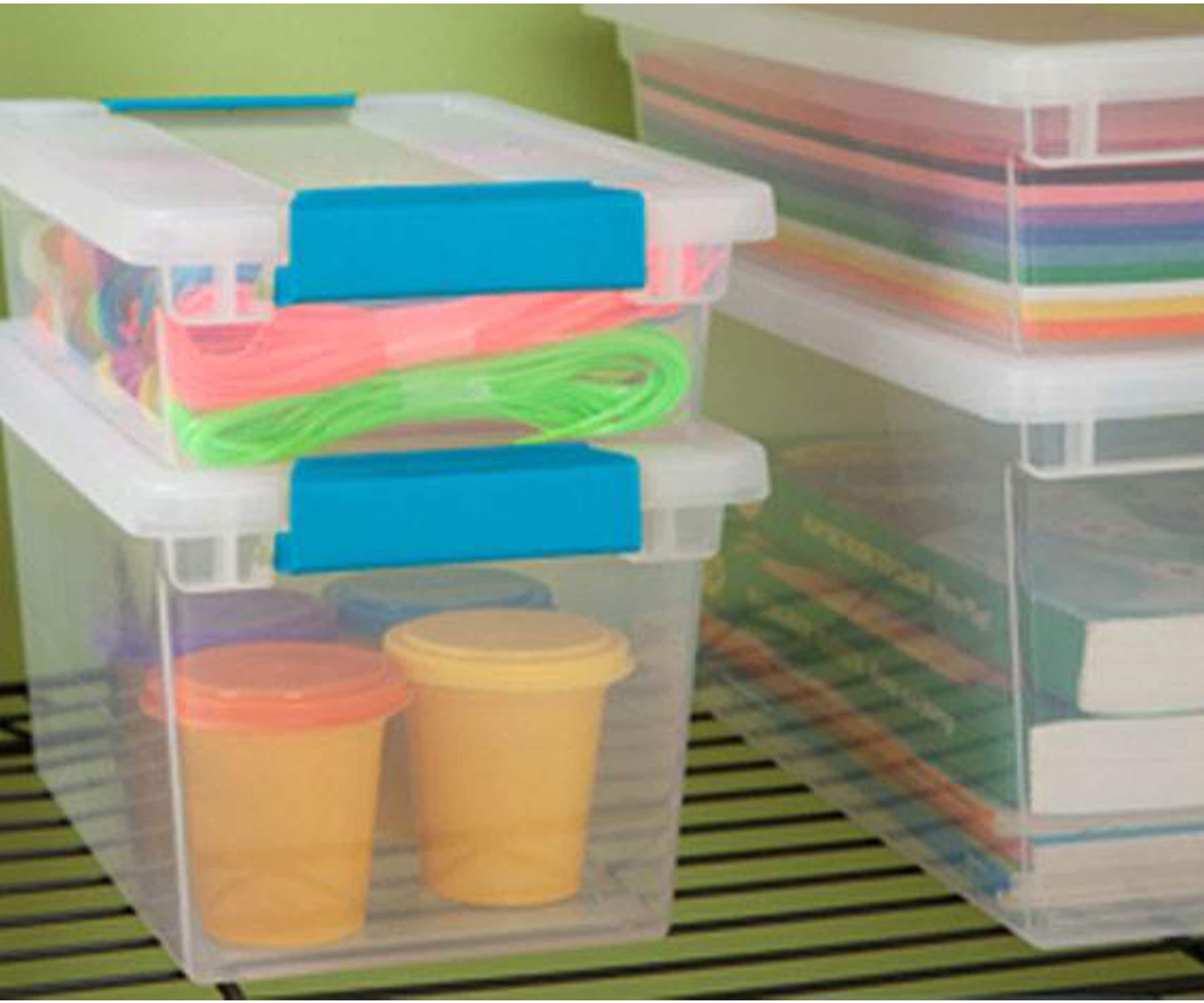 Sterilite Medium Clip Box Clear Storage Tote Container with Lid 8 Pack