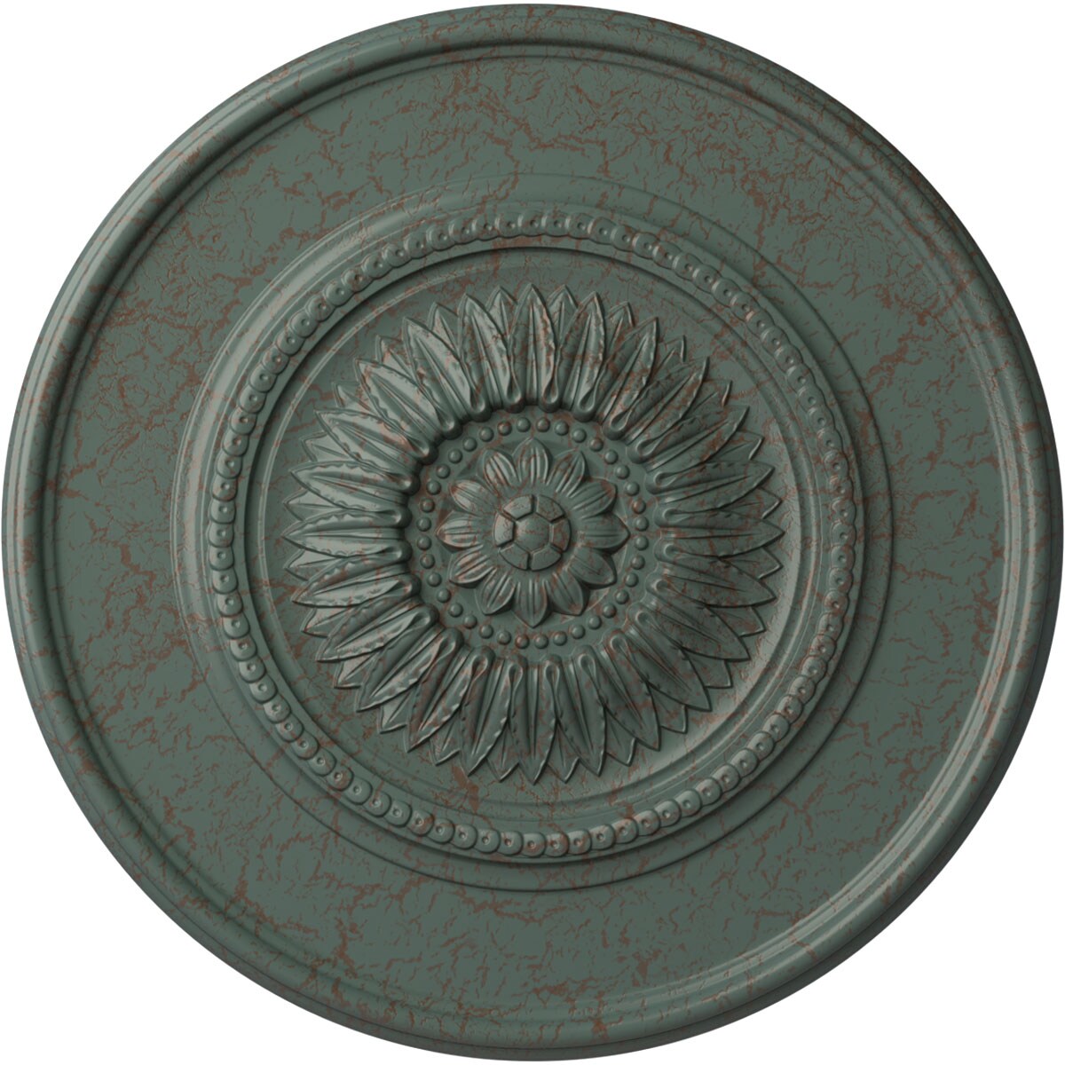 Ekena Millwork CM41FLCBC Large Floral 41.125-in W x 41.125-in L Painted Cloud Burst Crackle Polyurethane Whole Ceiling Medallion