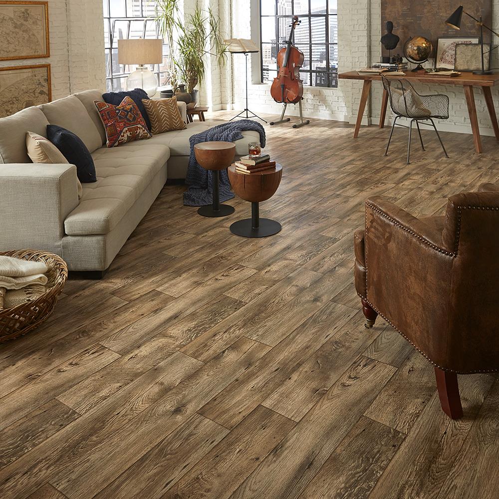 Style Selections Providence Oak Brown Wood Look 10-mil x 12-ft W Waterproof Cut-to-length Vinyl Sheet Flooring