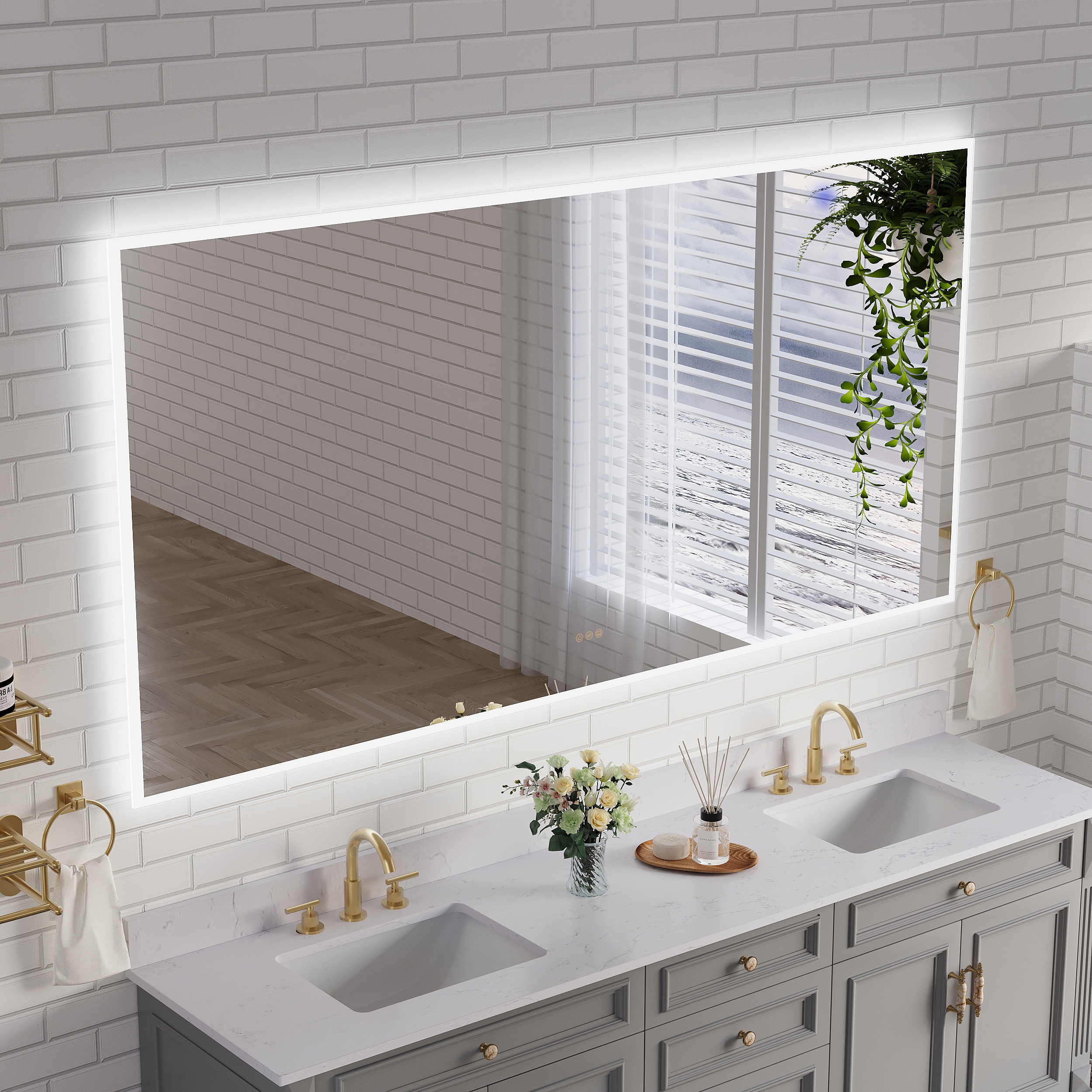 WELLFOR W10MRL8442 Framed-Bath-Mirrors - View #14