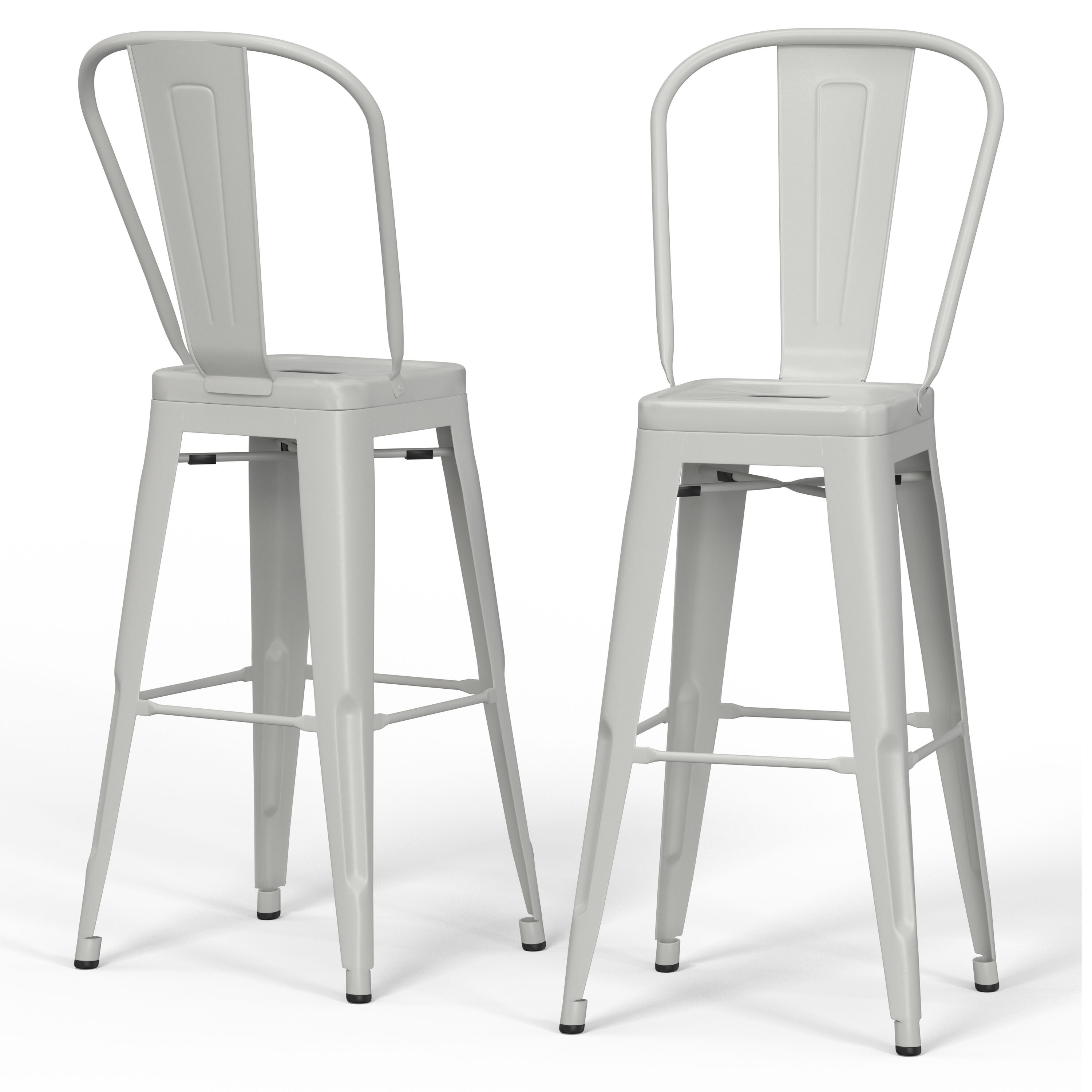 White metal bar best sale stools set of 2