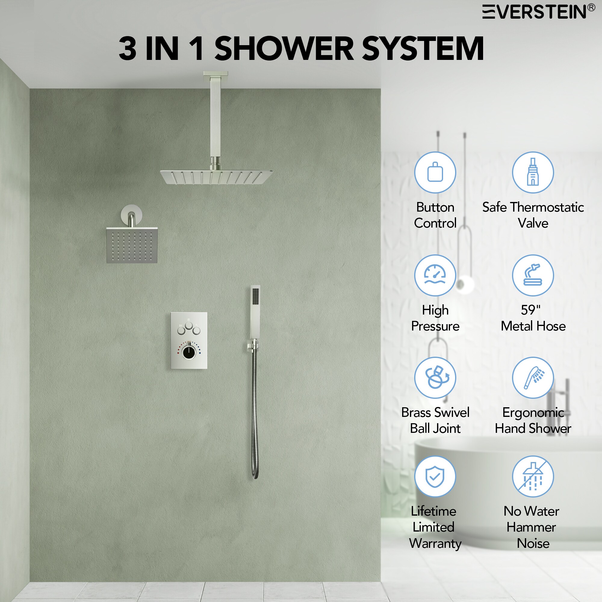 EVERSTEIN Q-924-OTOP Showerhead-Bar-Panels - View #9